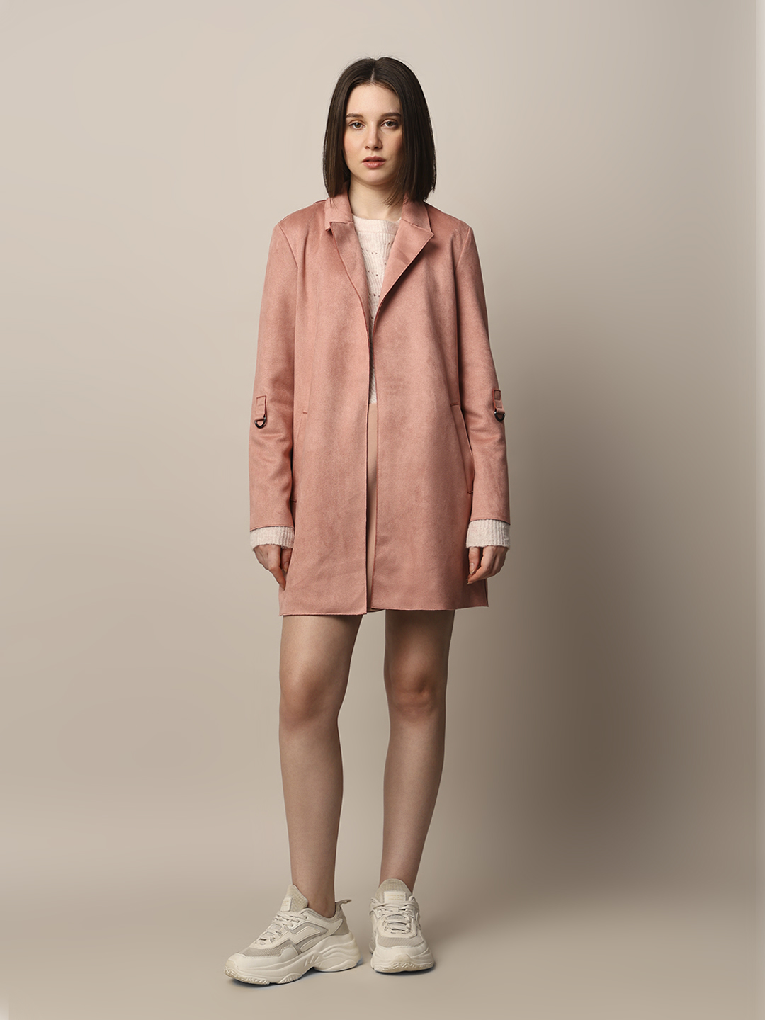 ONLY Women Solid Pink Coat