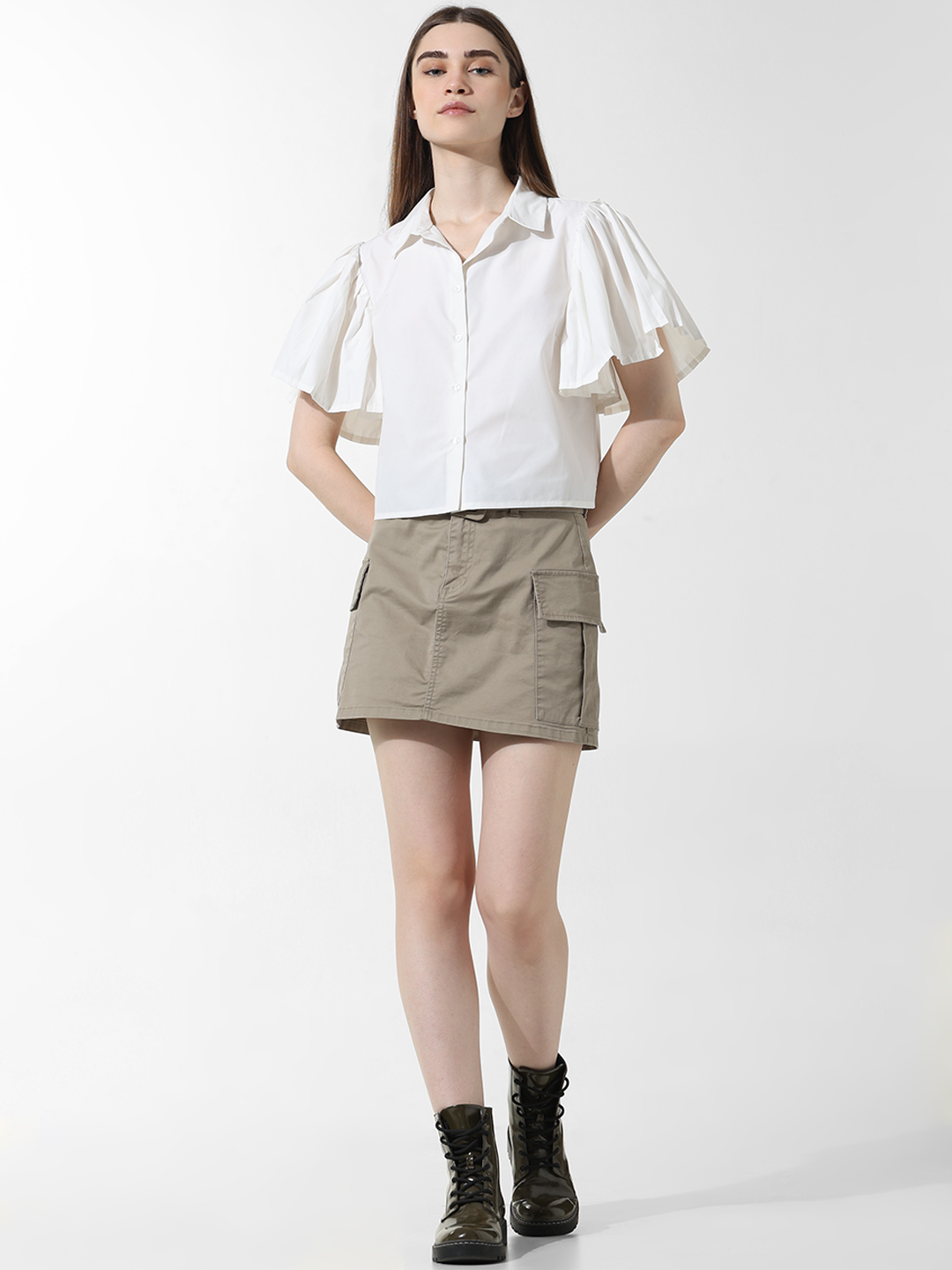 ONLY Women Solid White Shirt