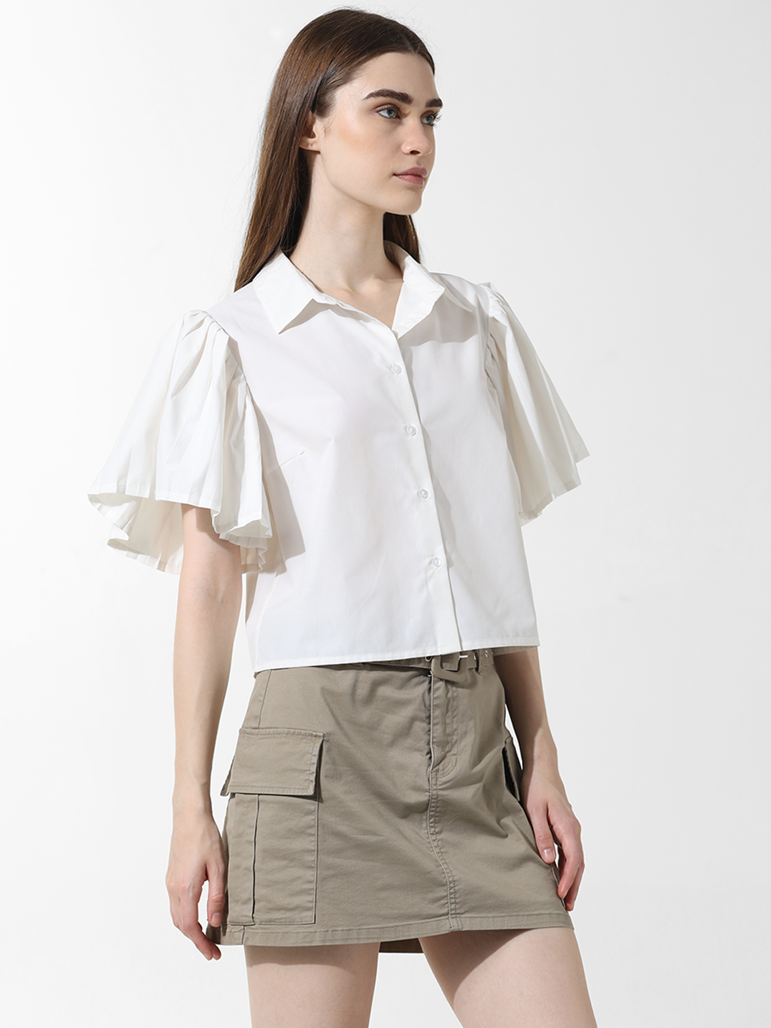 ONLY Women Solid White Shirt