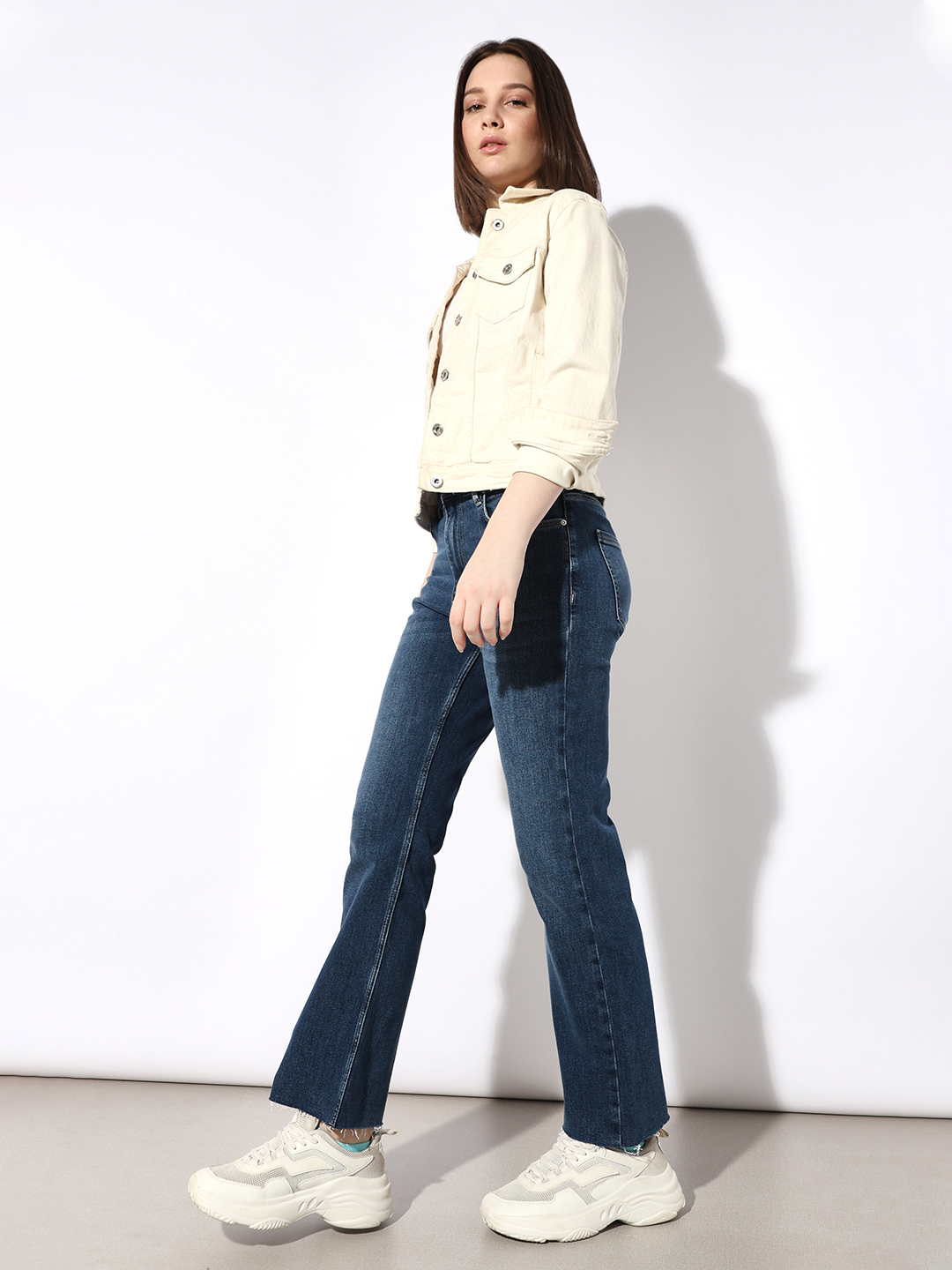 ONLY Women Washed Blue Jeans