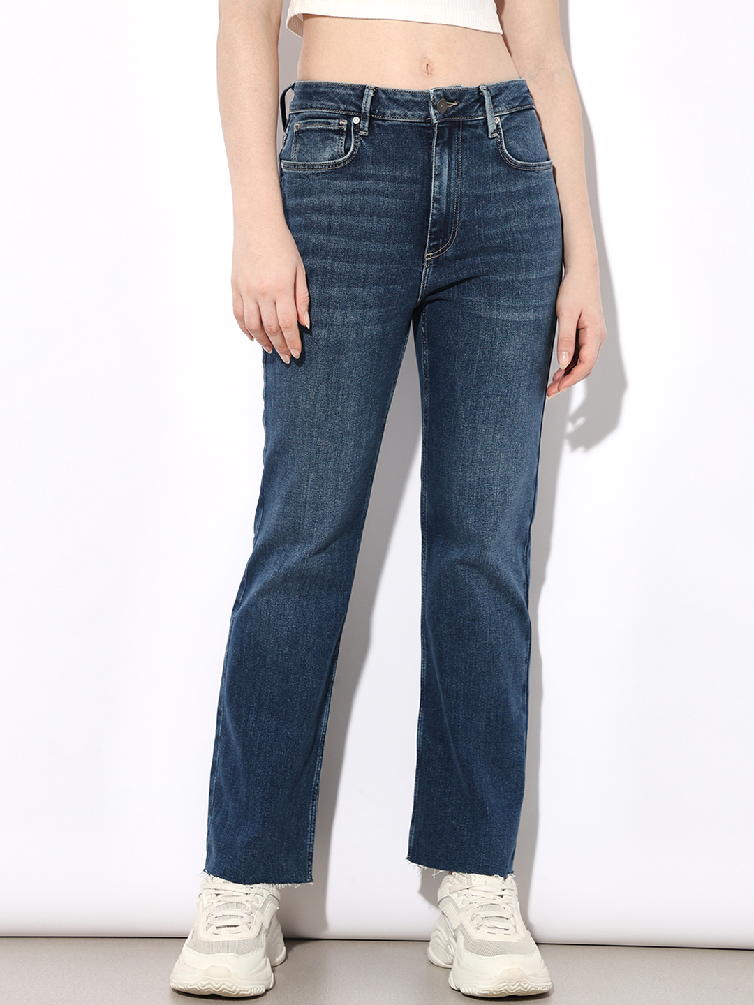 ONLY Women Washed Blue Jeans