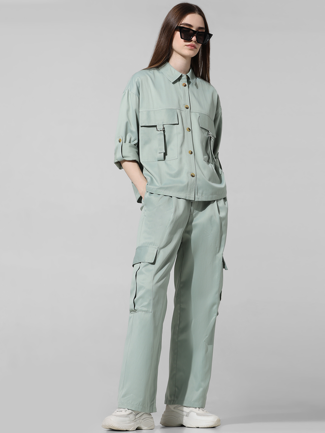 ONLY Women Solid Green Pant