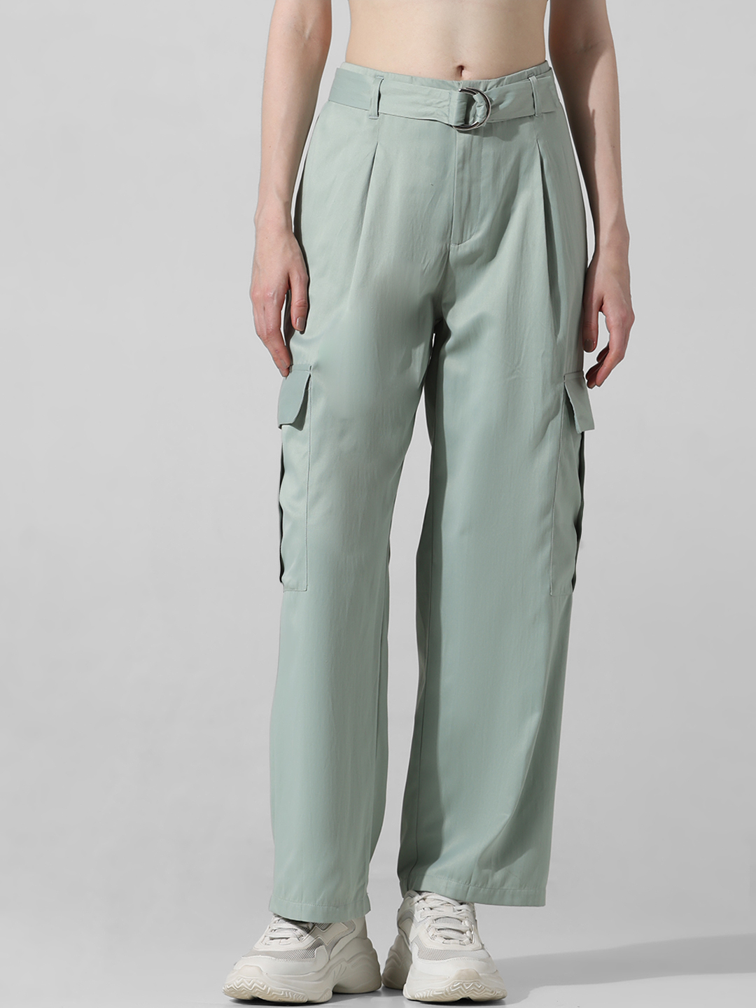ONLY Women Solid Green Pant
