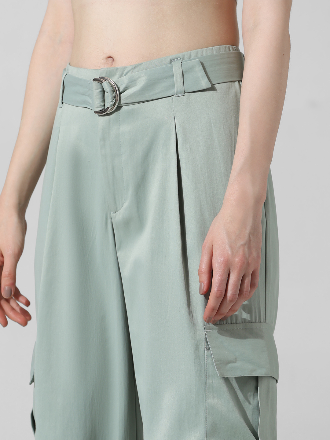 ONLY Women Solid Green Pant