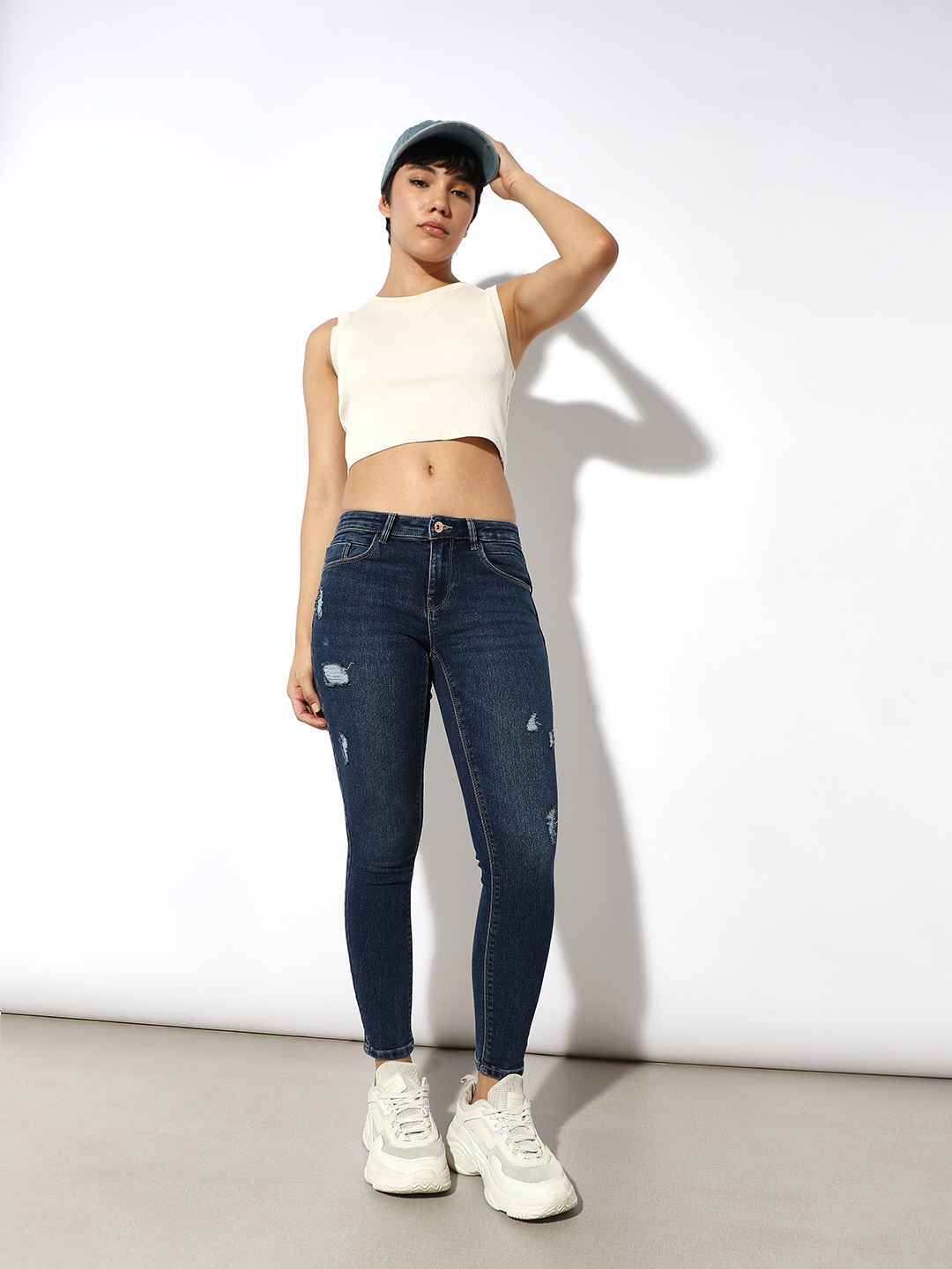 ONLY Women Solid Blue Jeans