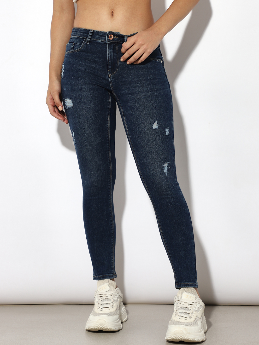 ONLY Women Solid Blue Jeans