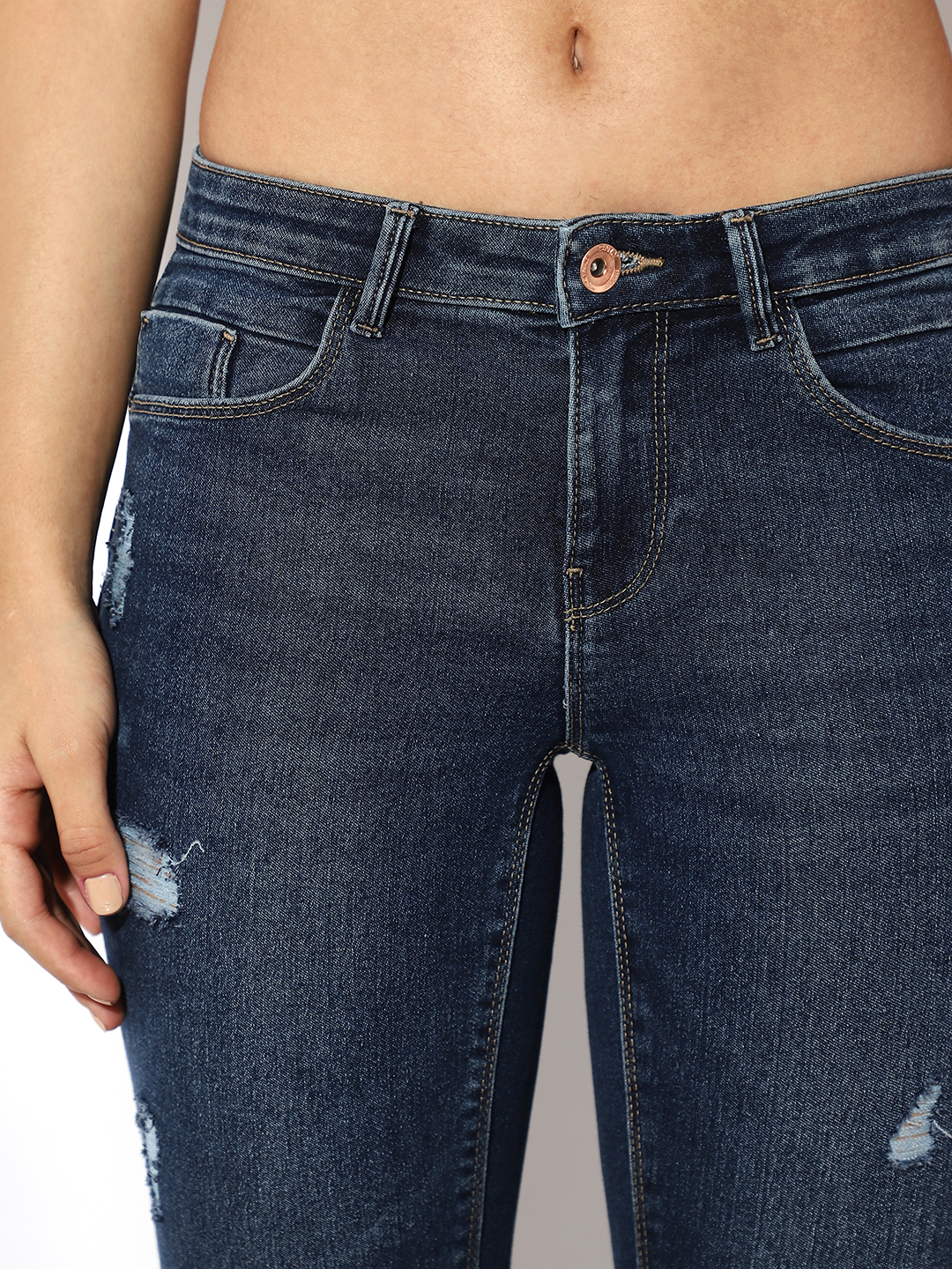 ONLY Women Solid Blue Jeans