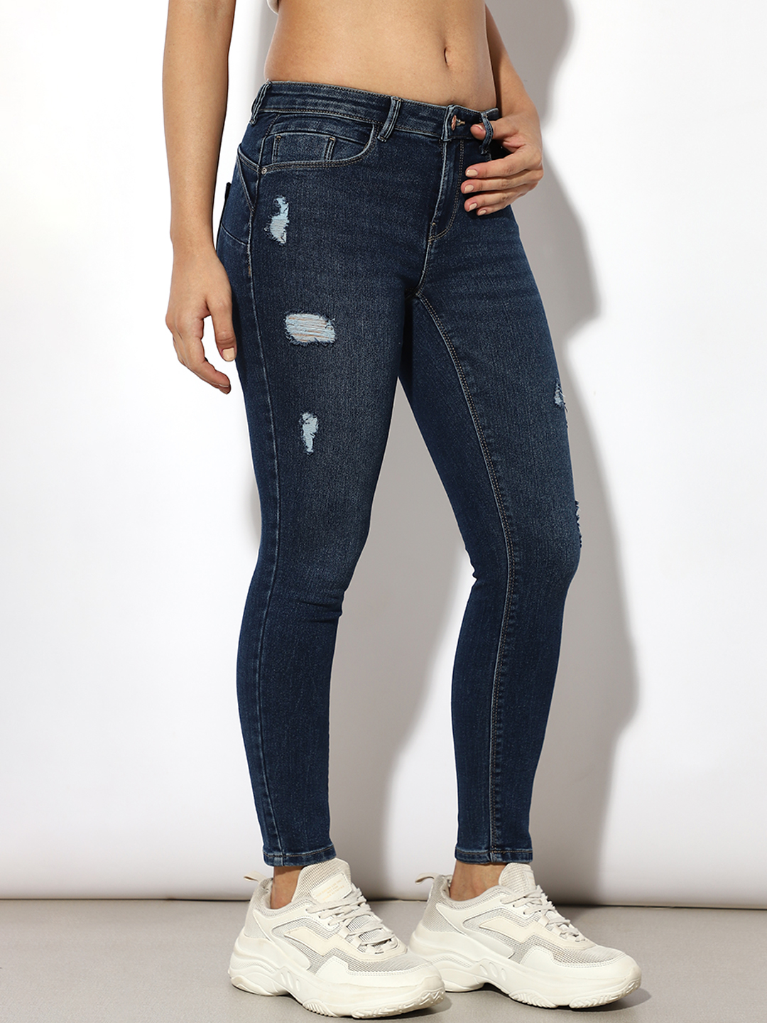 ONLY Women Solid Blue Jeans