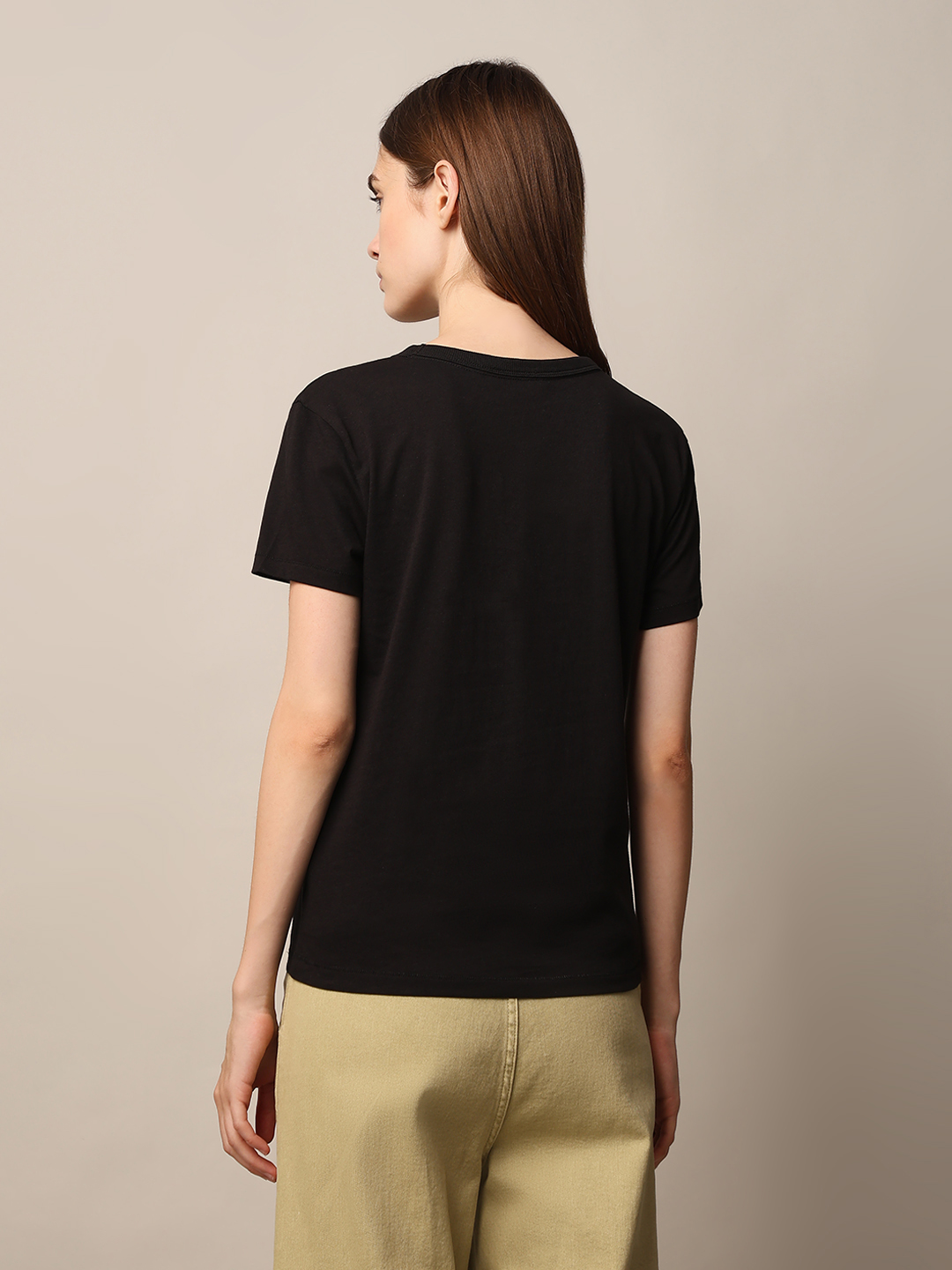 ONLY Women Graphic Print Black T-Shirt