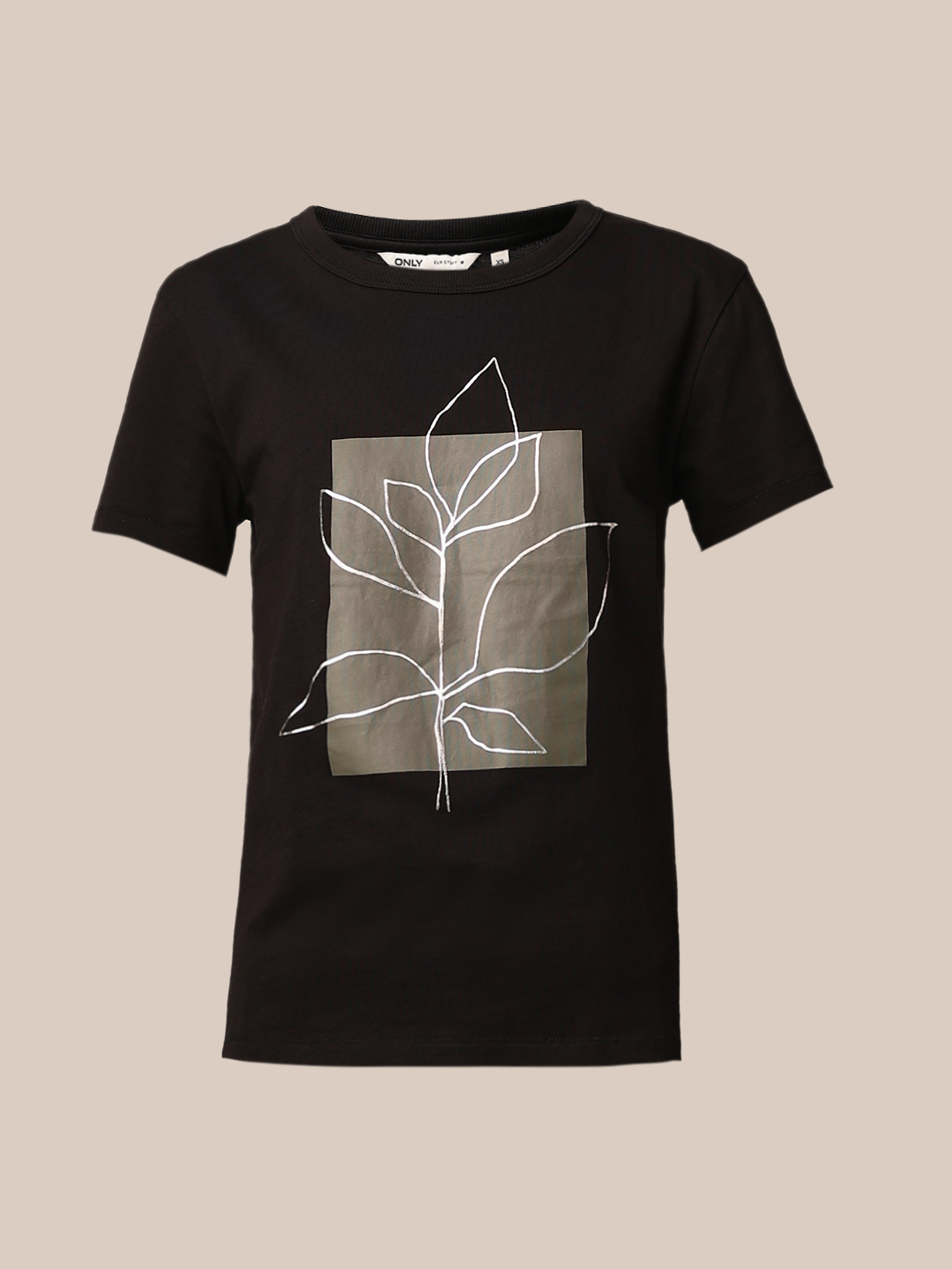 ONLY Women Graphic Print Black T-Shirt