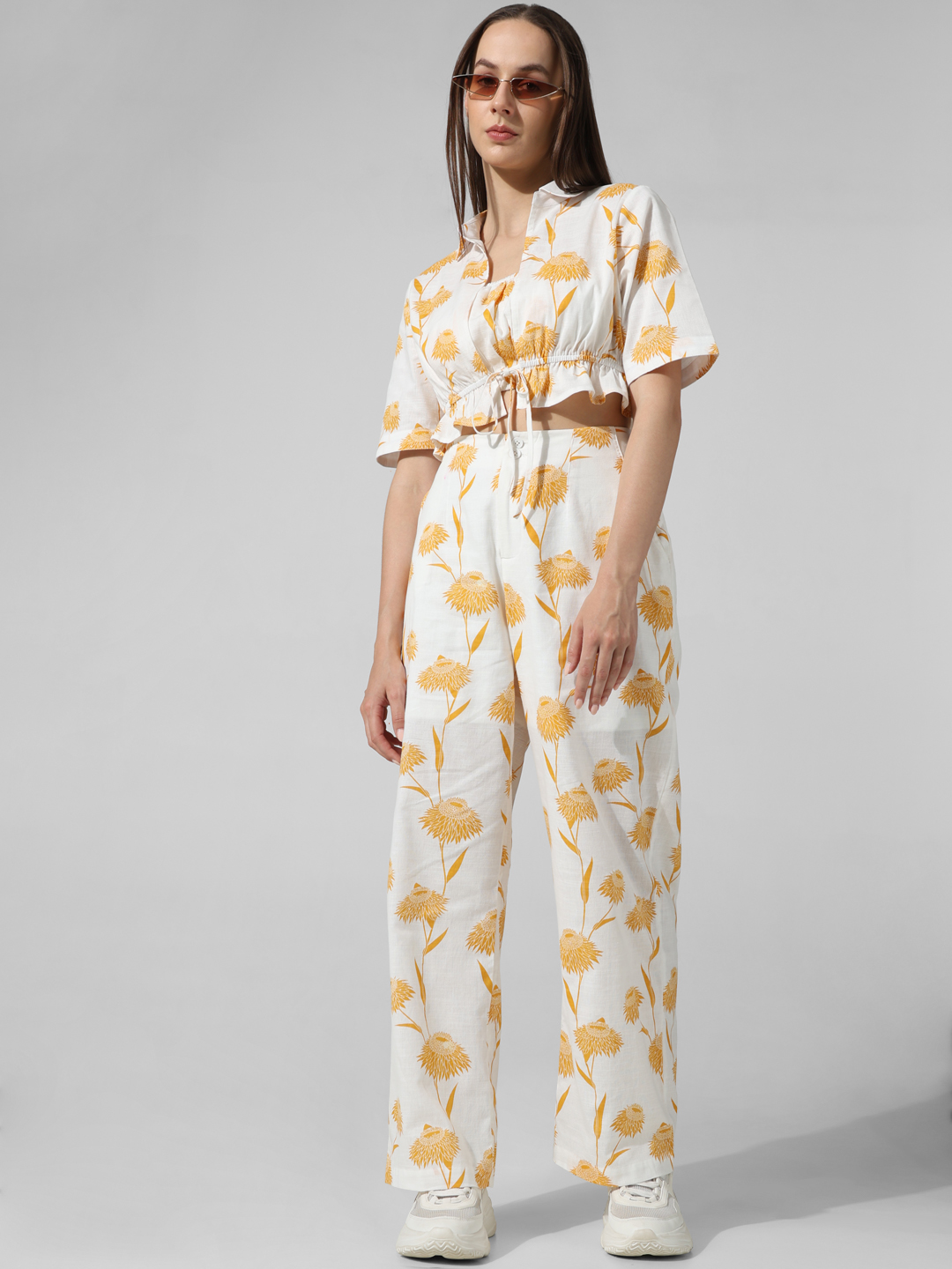 ONLY Women Printed White Pant