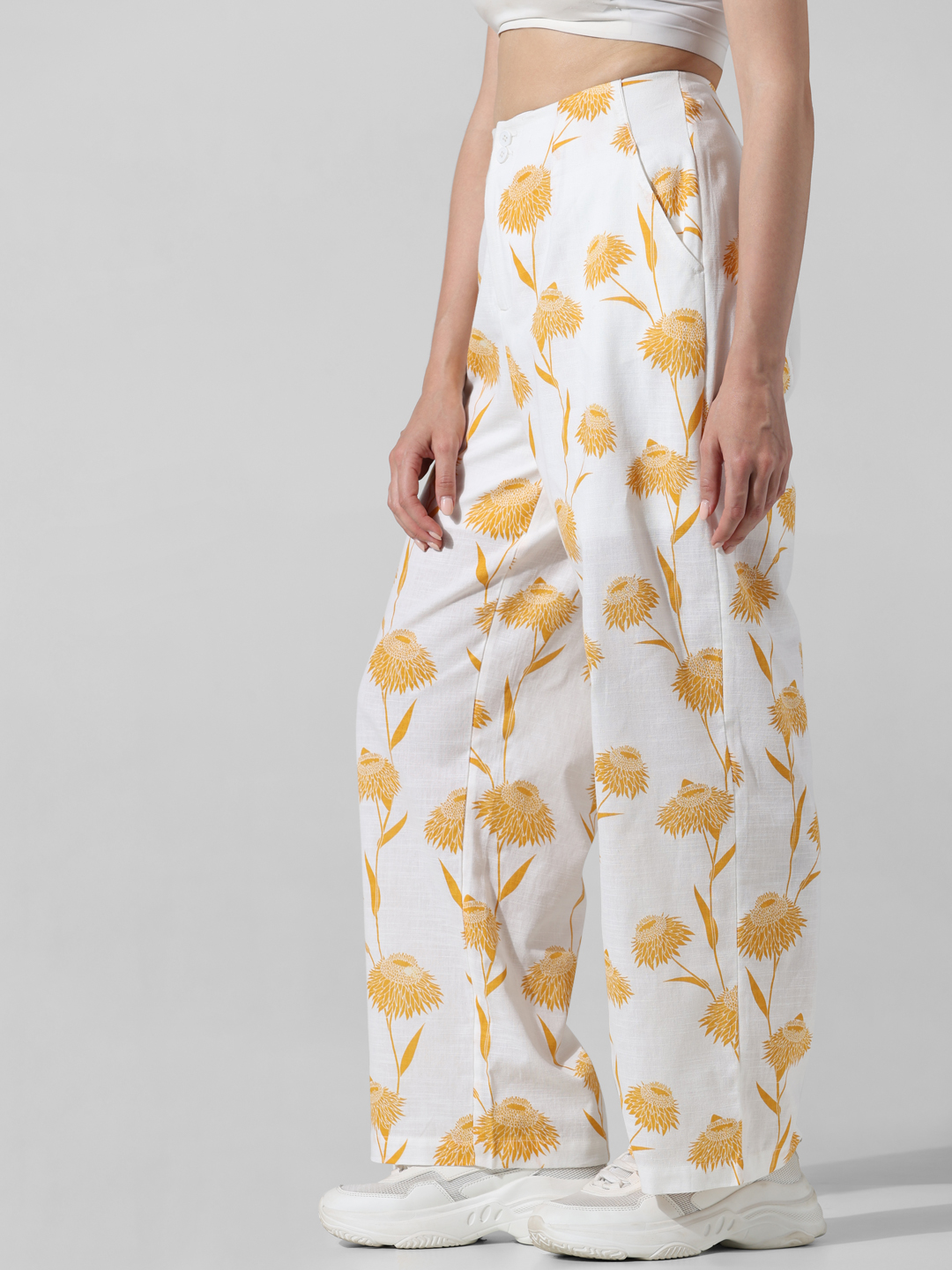 ONLY Women Printed White Pant