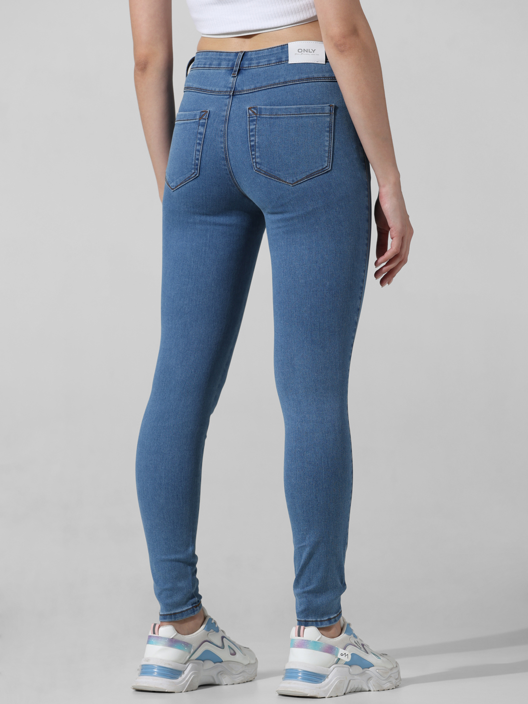 ONLY Women Washed Blue Jeans