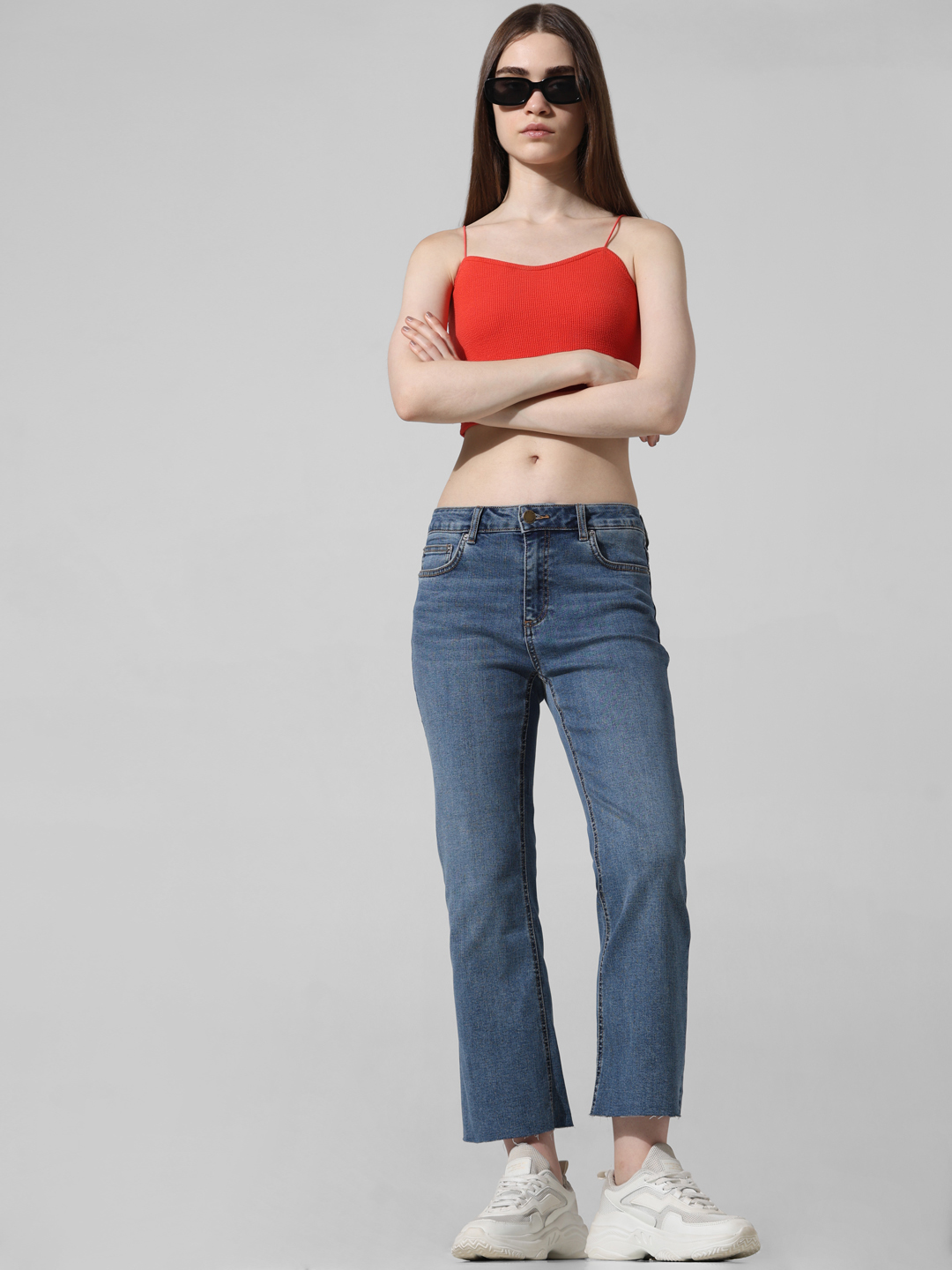 ONLY Women Washed Blue Jeans