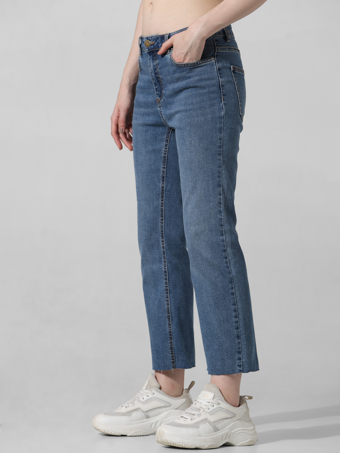 ONLY Women Washed Blue Jeans