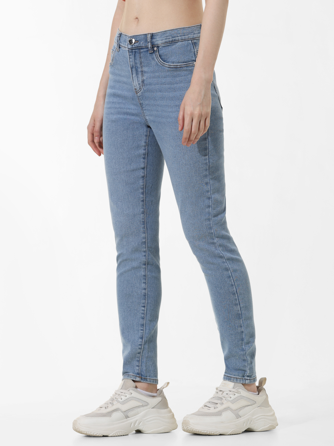 ONLY Women Washed Blue Jeans