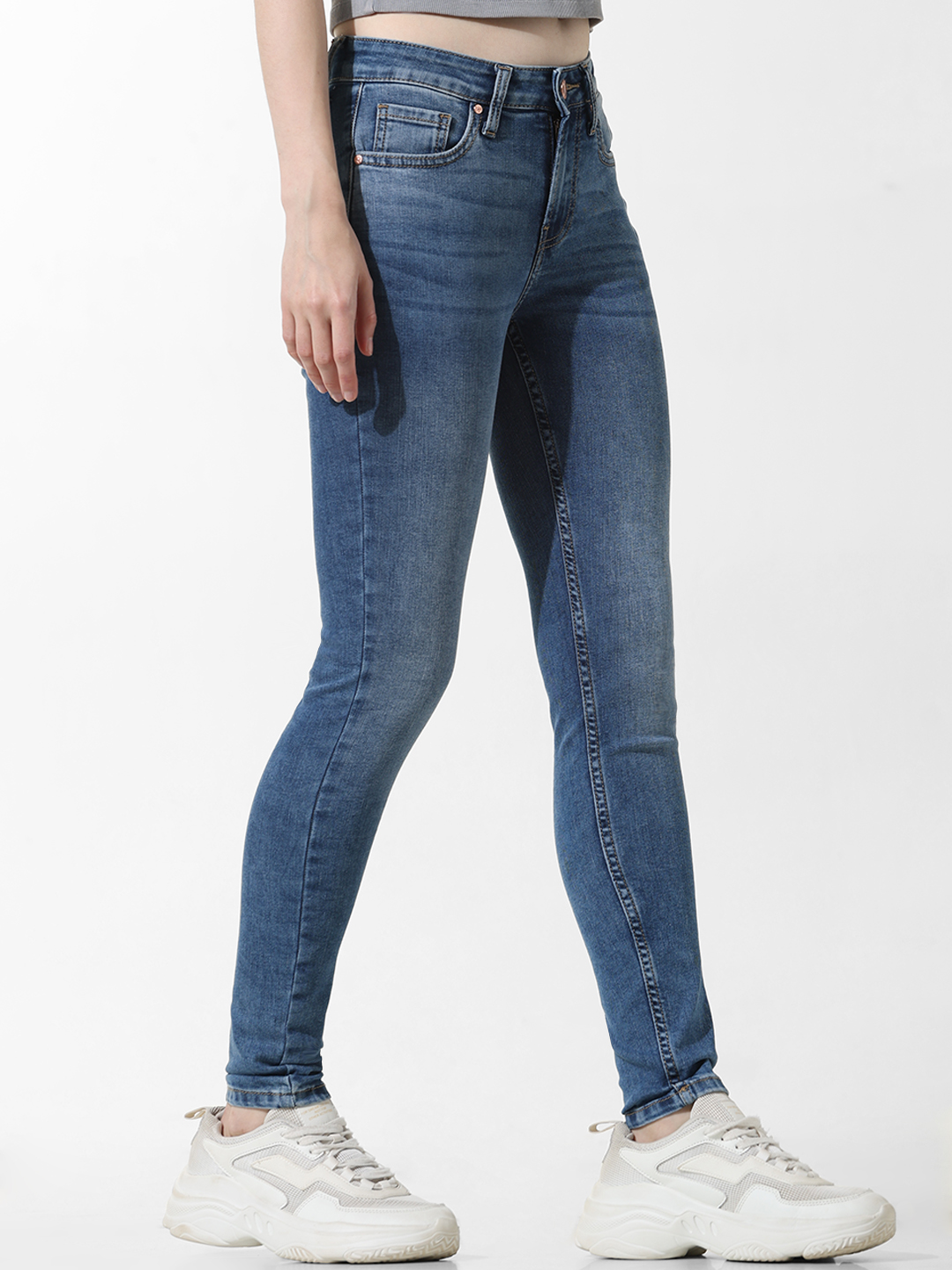 ONLY Women Washed Blue Jeans