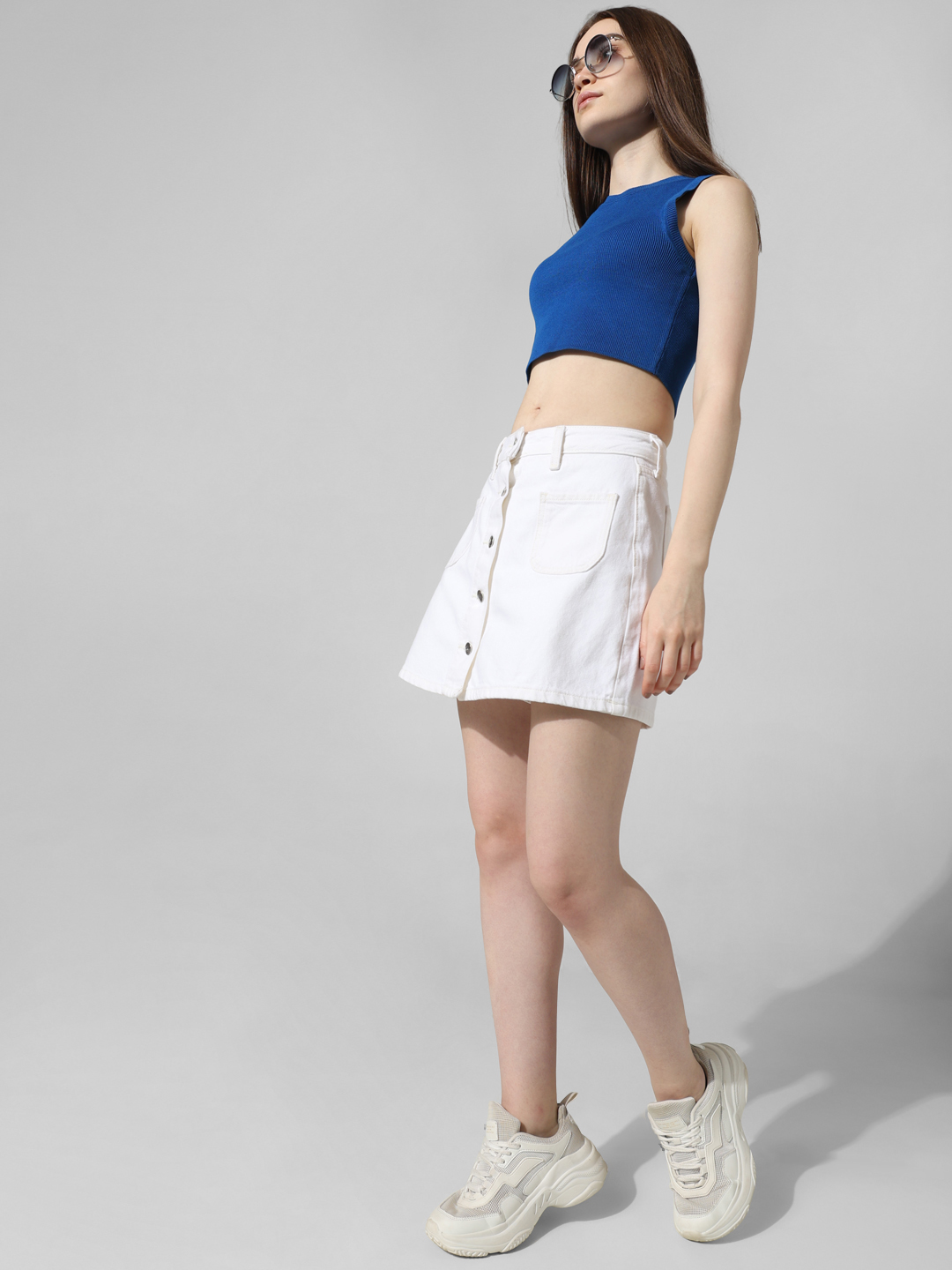 ONLY Women Solid White Skorts