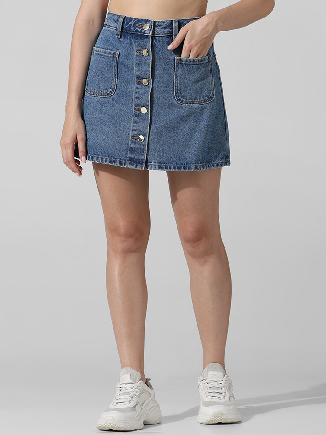 ONLY Women Washed Blue Skorts