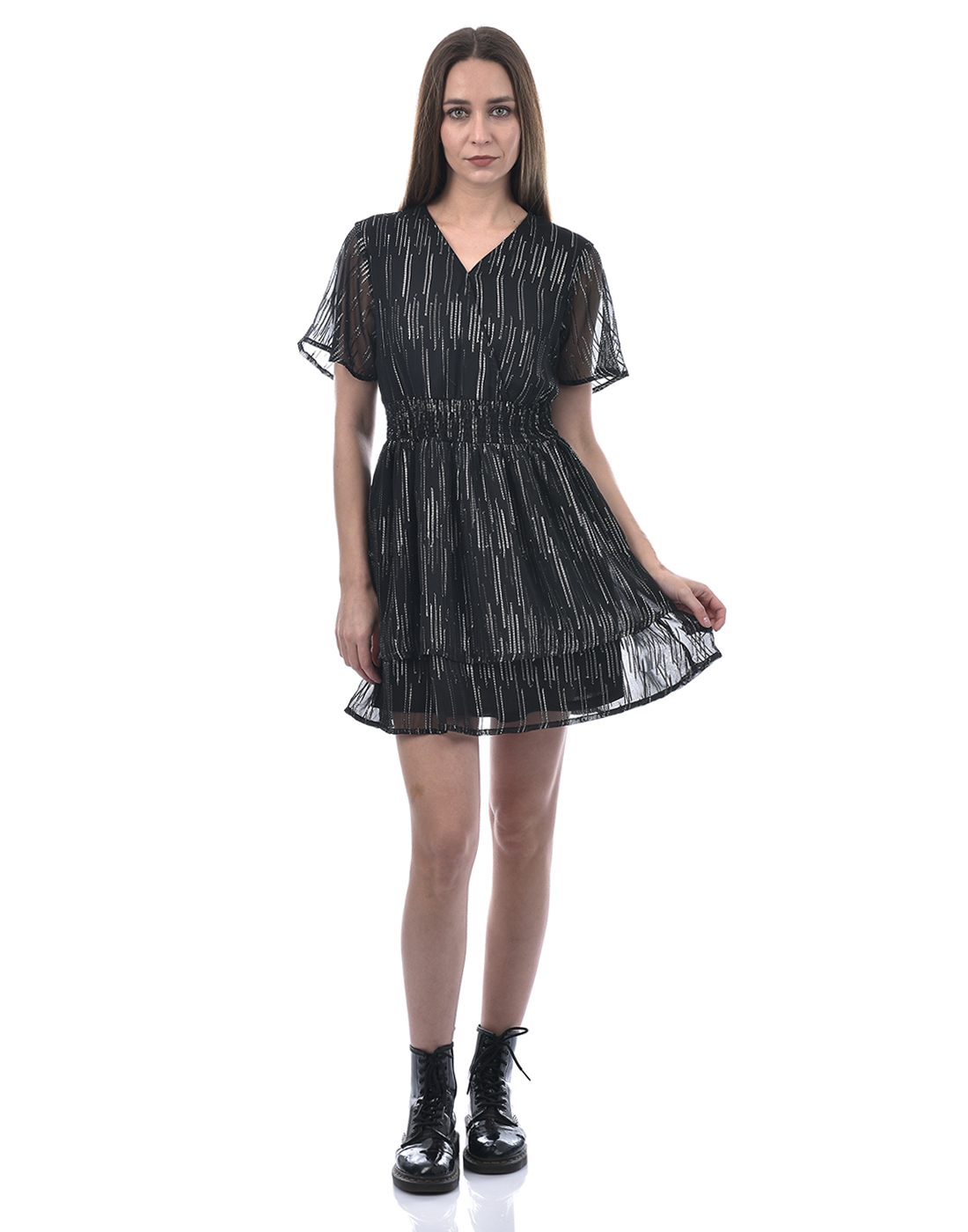 ONLY Women Self Design Black Dresses