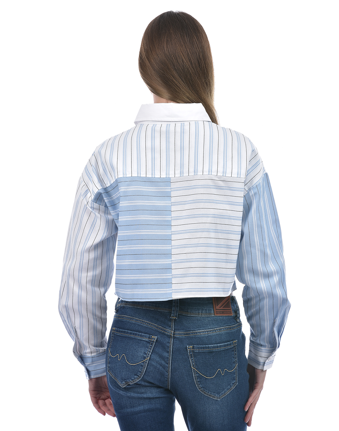 ONLY Women Striped Blue Shirt