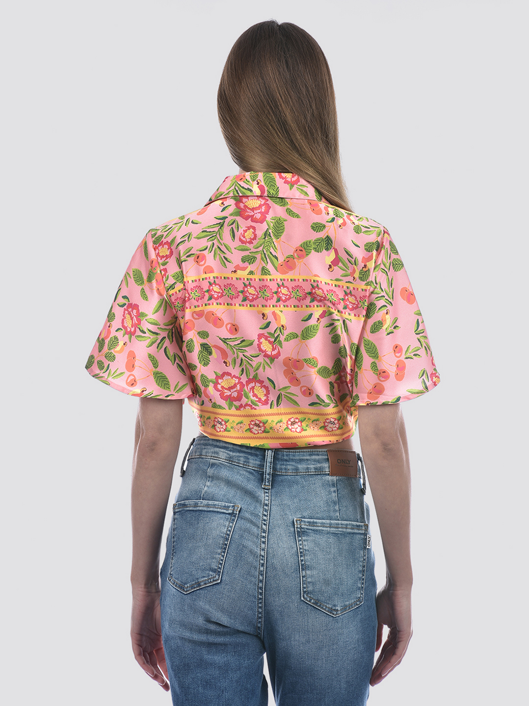 ONLY Women Printed Pink Shirt