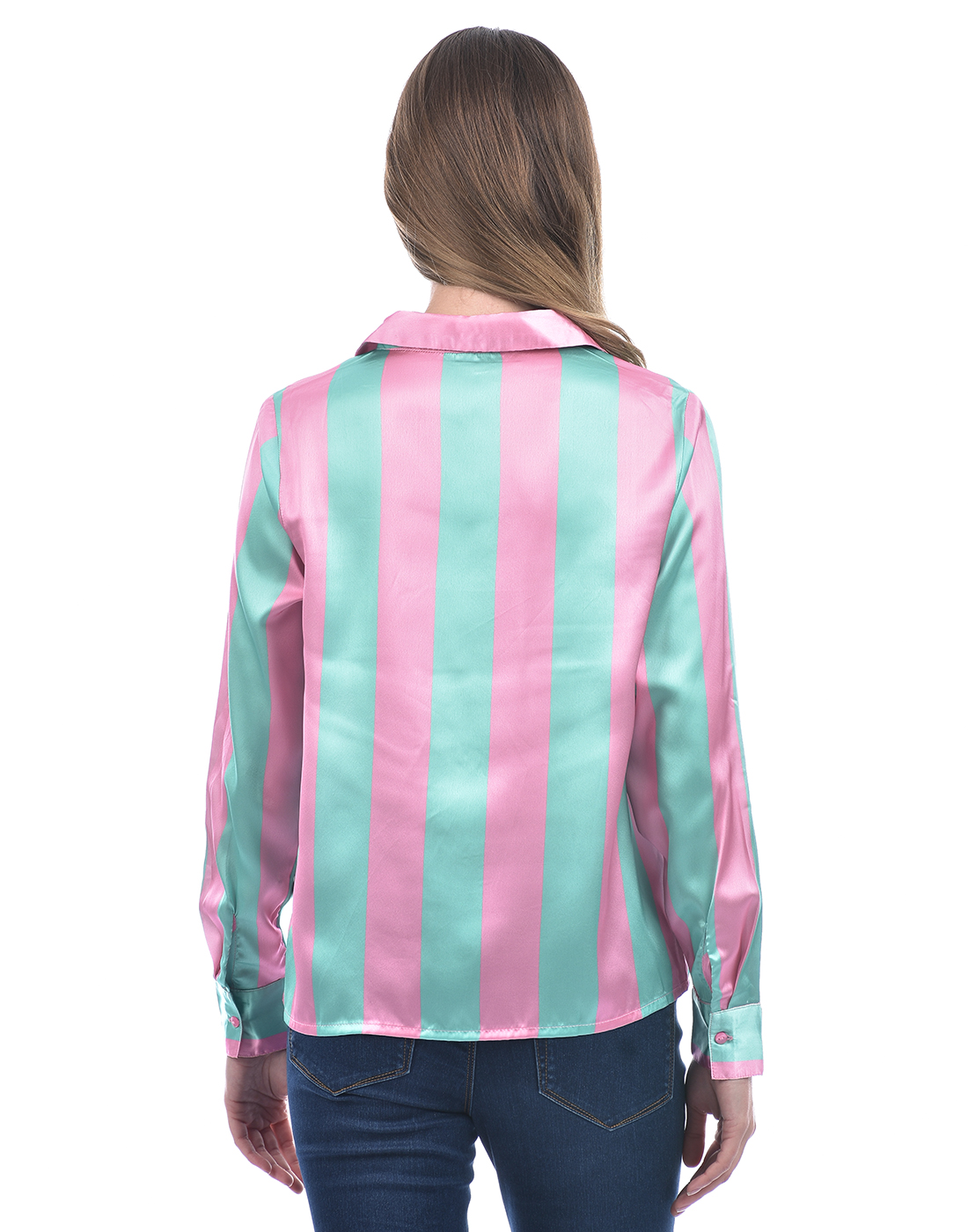 ONLY Women Striped Green Shirt