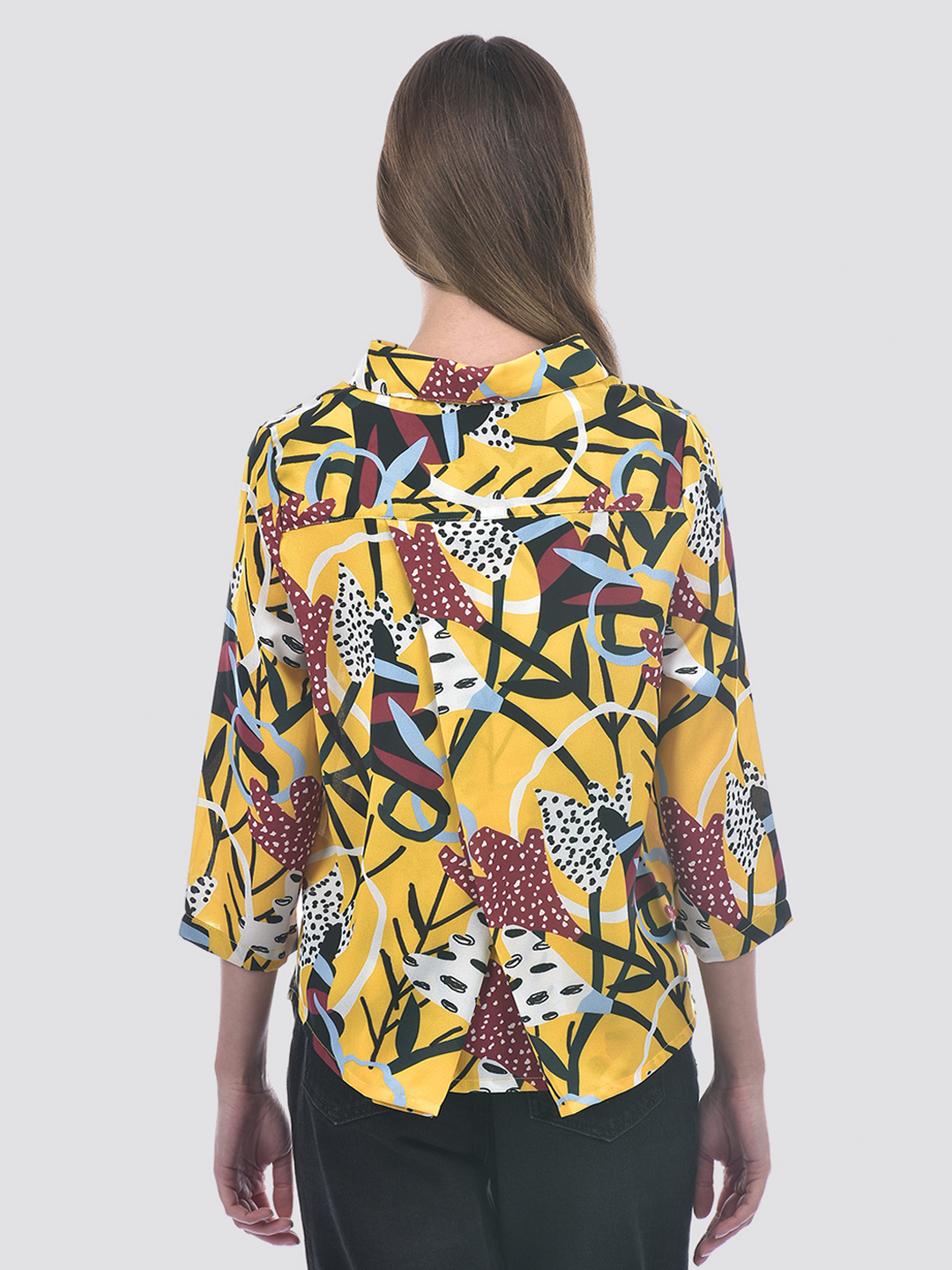 ONLY Women Printed Yellow Shirt