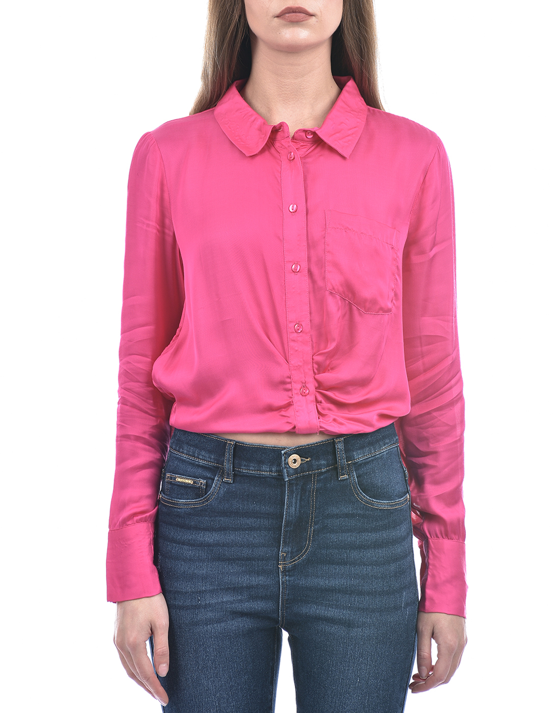 ONLY Women Solid Pink Shirt