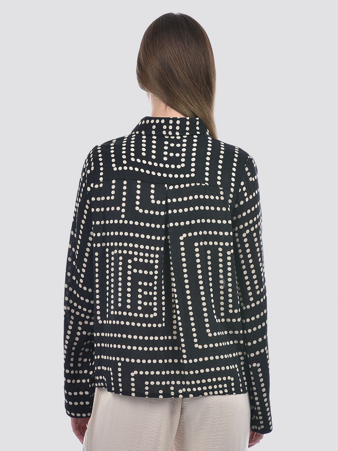 ONLY Women Printed Black Shirt