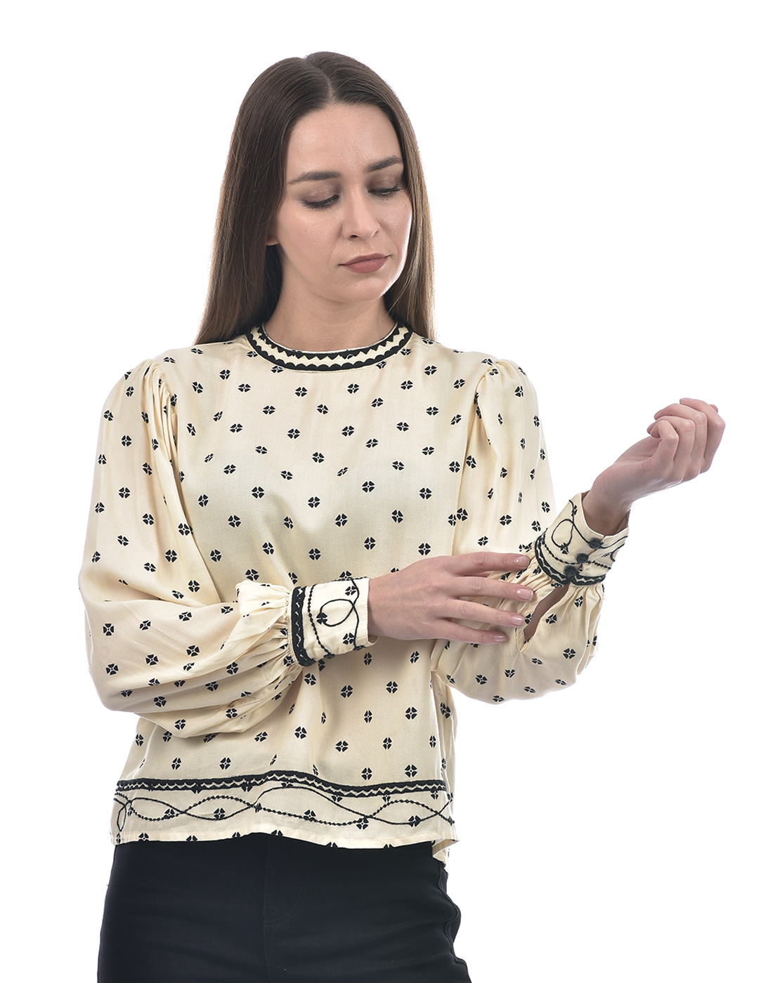ONLY Women Printed Beige Top