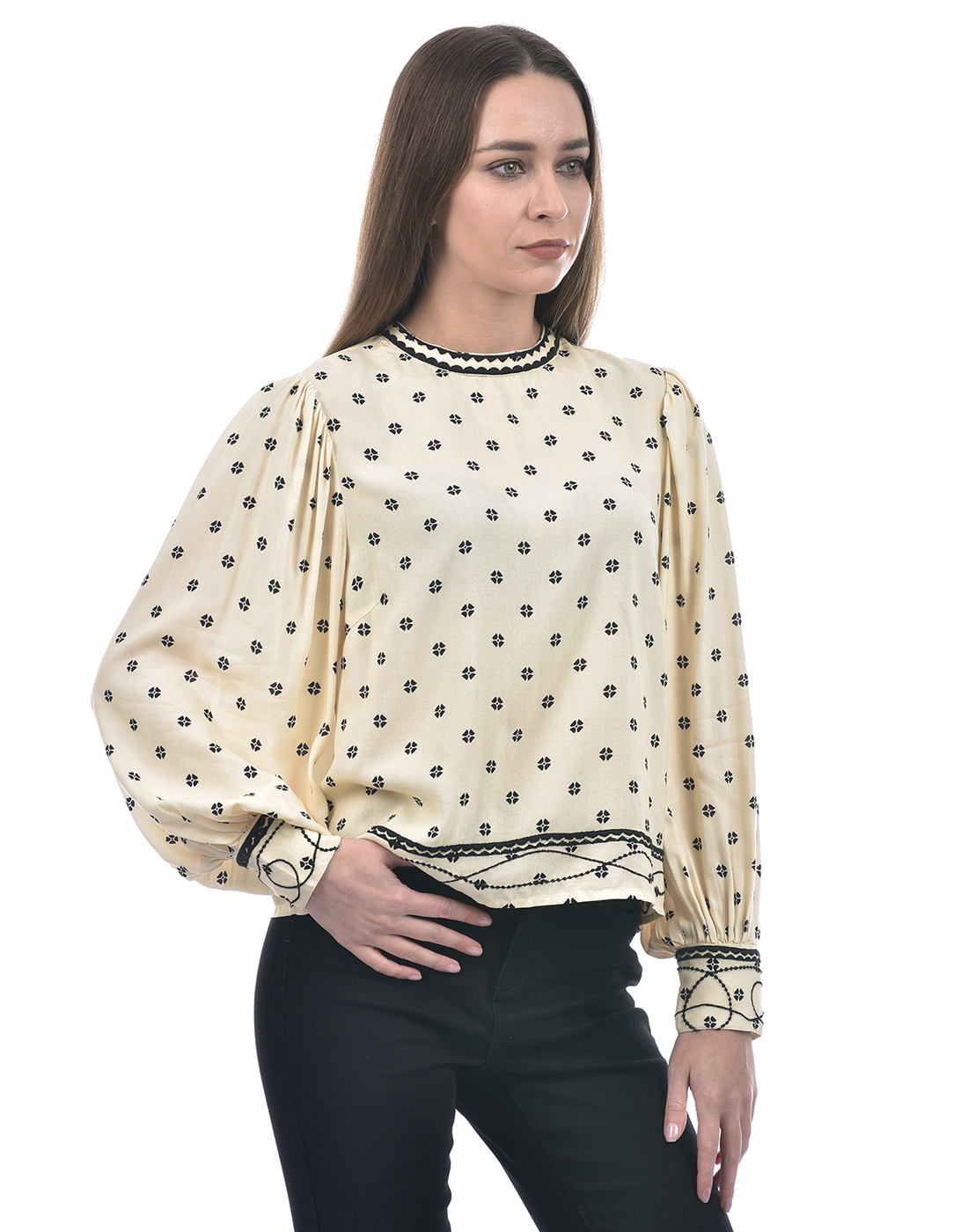 ONLY Women Printed Beige Top