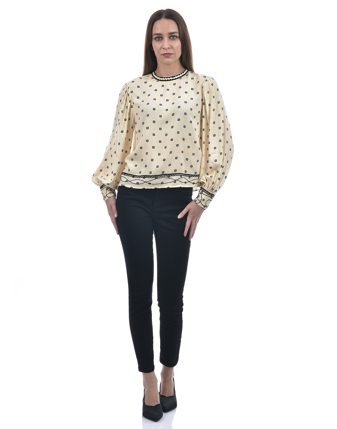 ONLY Women Printed Beige Top