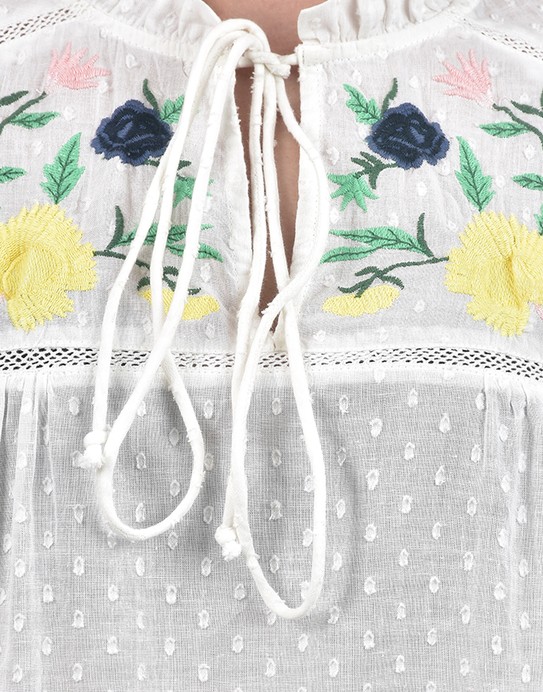 ONLY Women Embroidered White Top