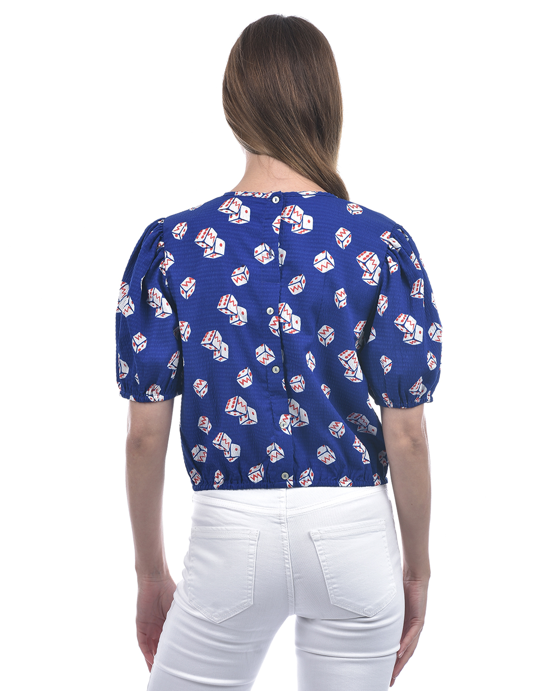 ONLY Women Printed Blue Top