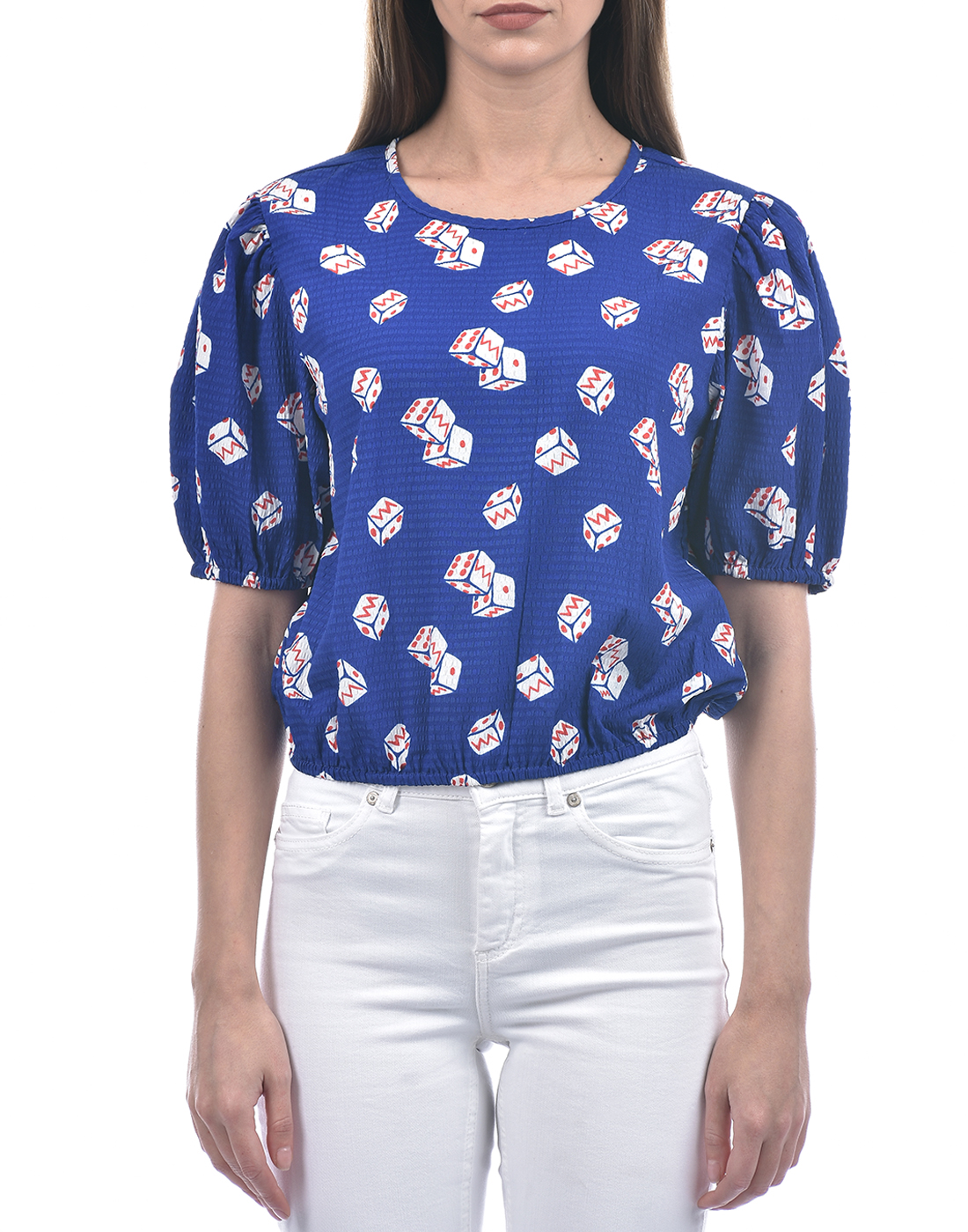 ONLY Women Printed Blue Top