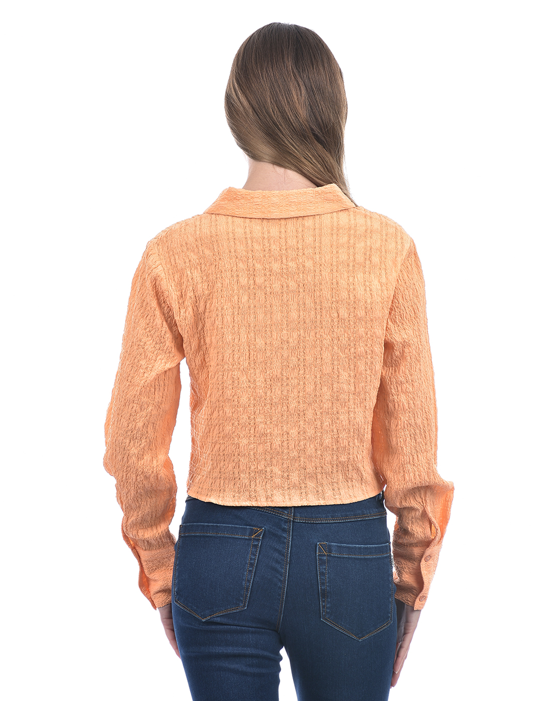 ONLY Women Textured Orange Top