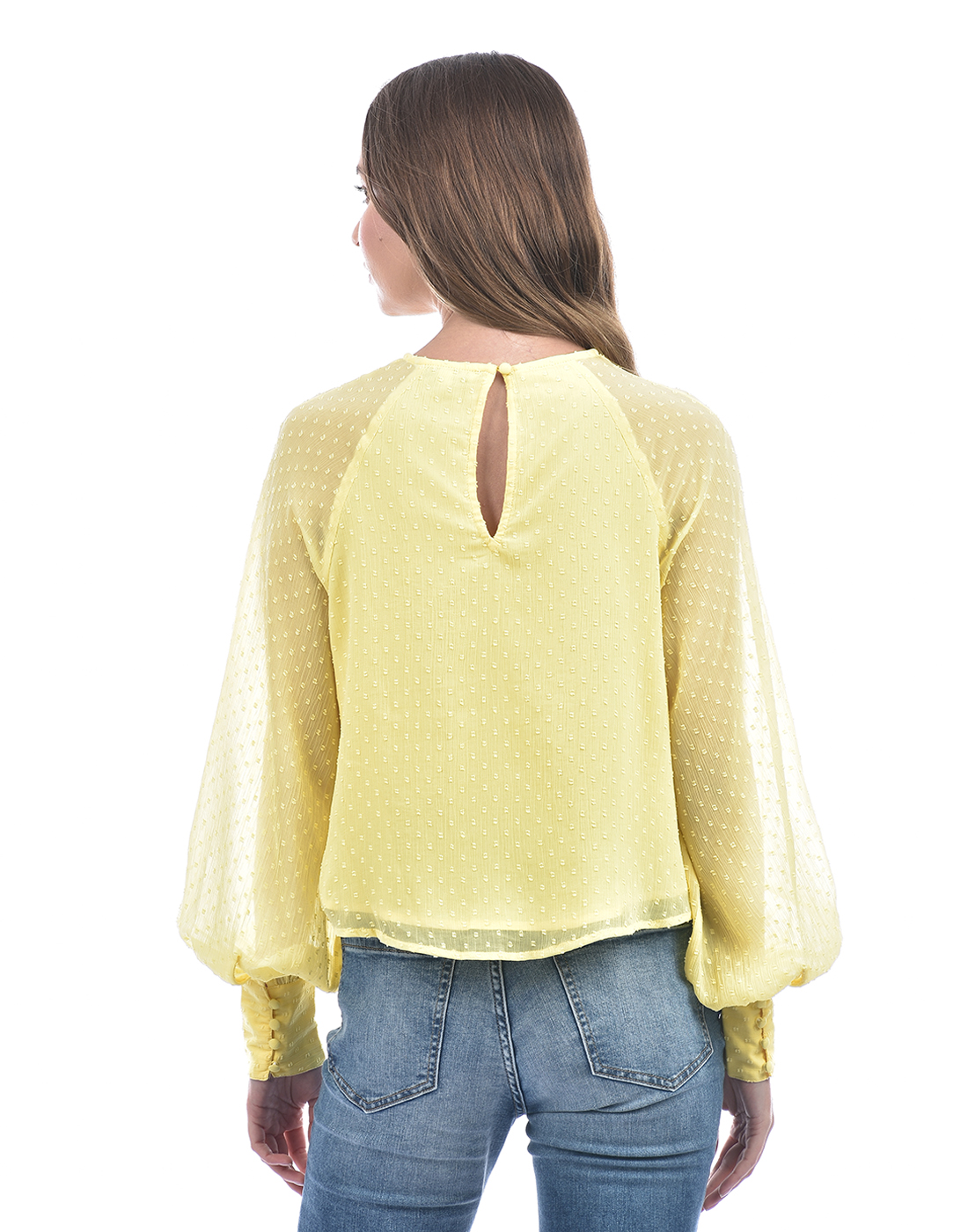 ONLY Women Self Design Yellow Top