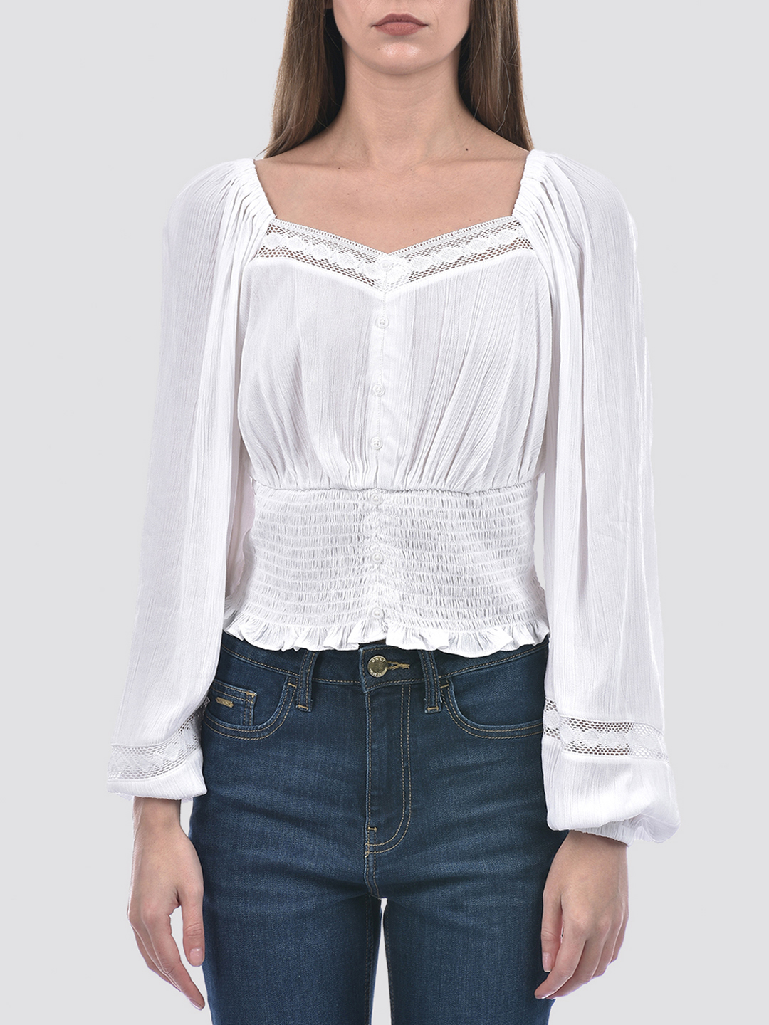 ONLY Women Solid White Top