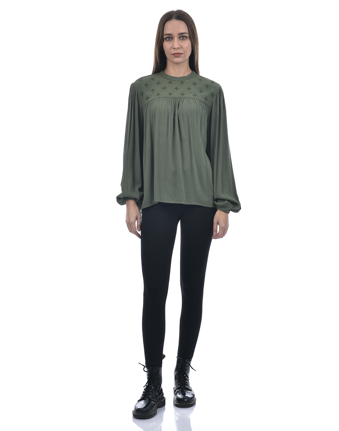 ONLY Women Embroidered Green Top