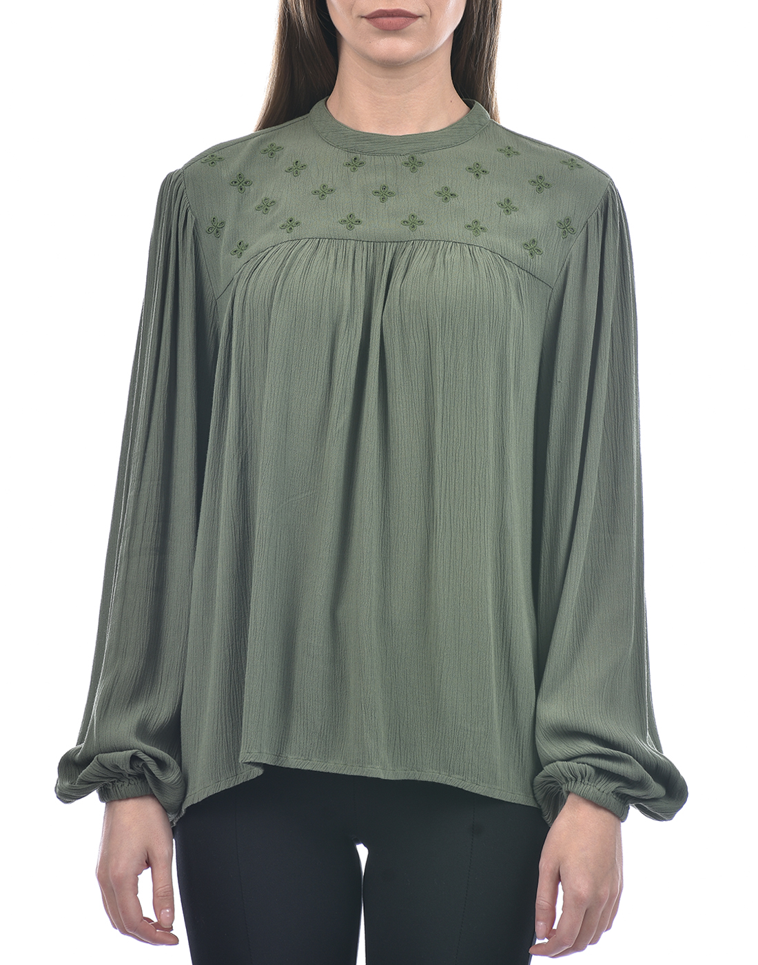 ONLY Women Embroidered Green Top