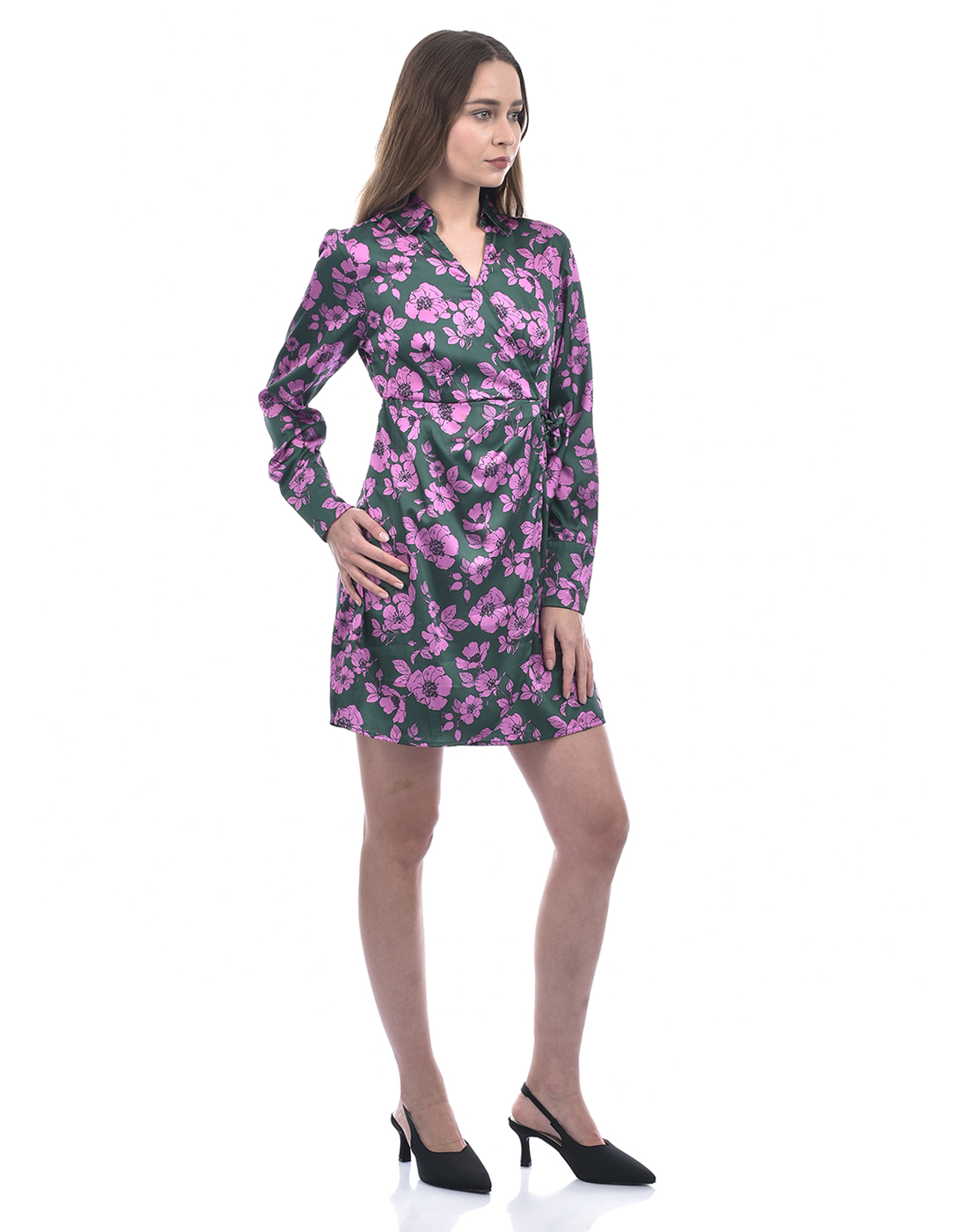 ONLY Women Floral Print Green Dresses