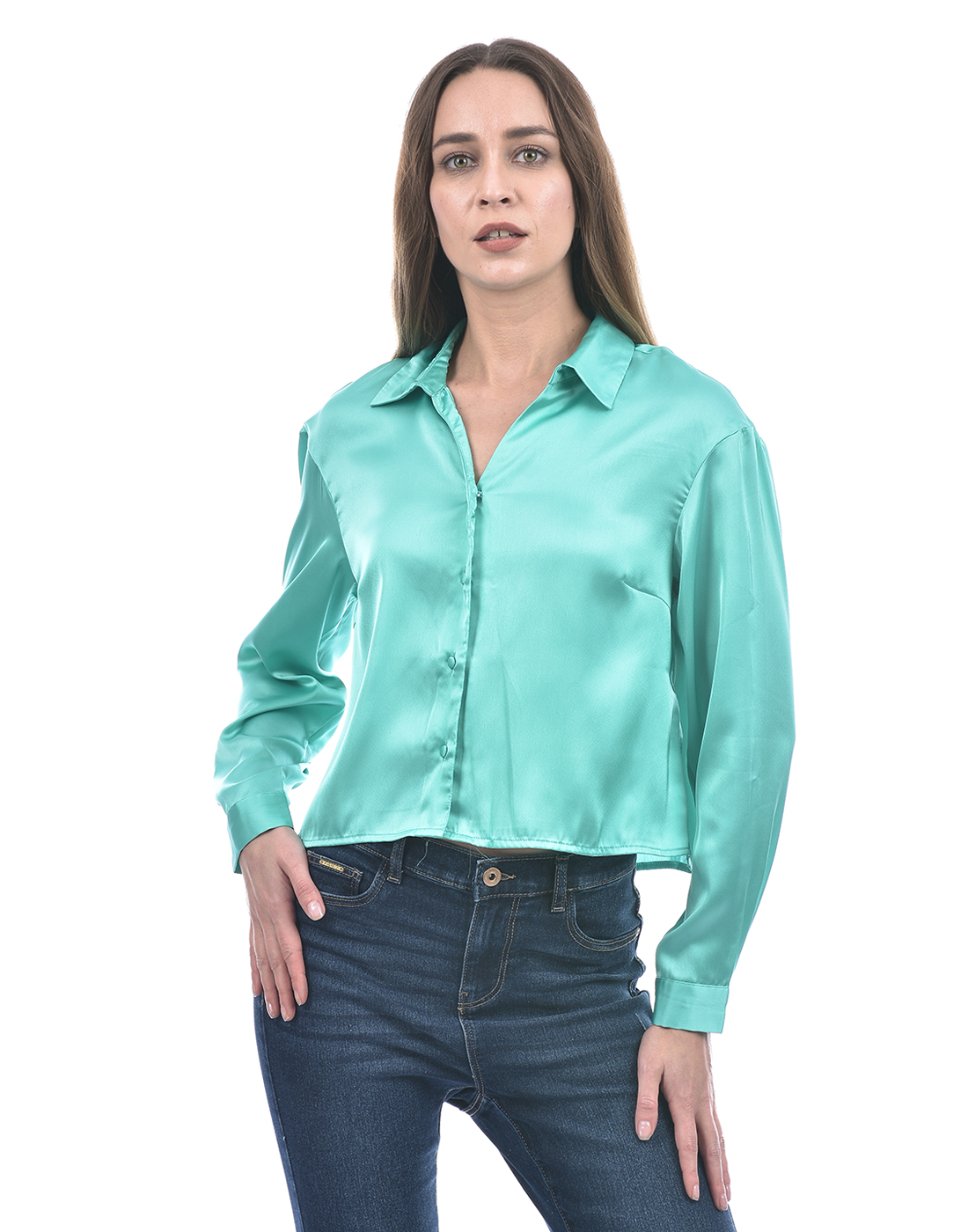 ONLY Women Solid Green Shirt