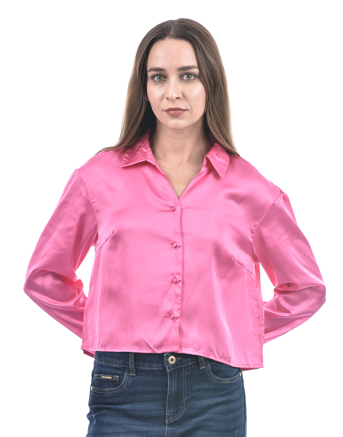 ONLY Women Solid Pink Shirt