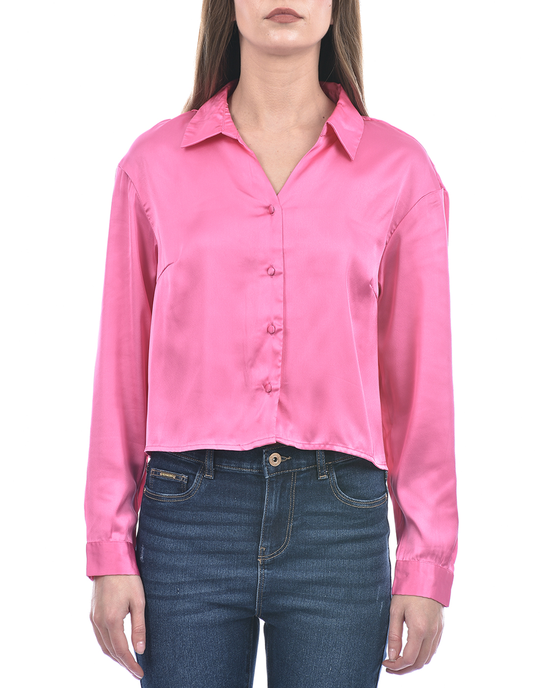 ONLY Women Solid Pink Shirt