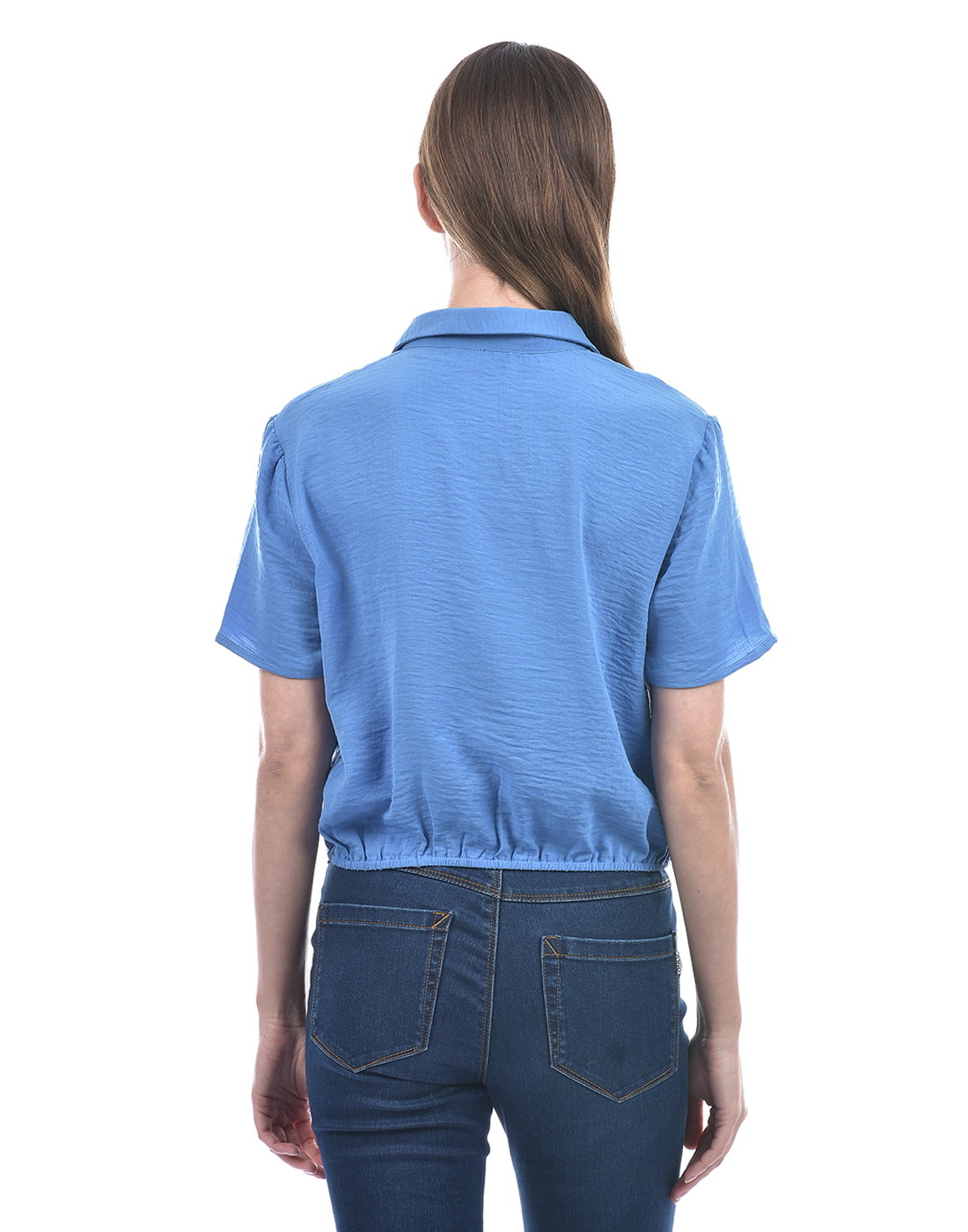 ONLY Women Solid Blue Shirt