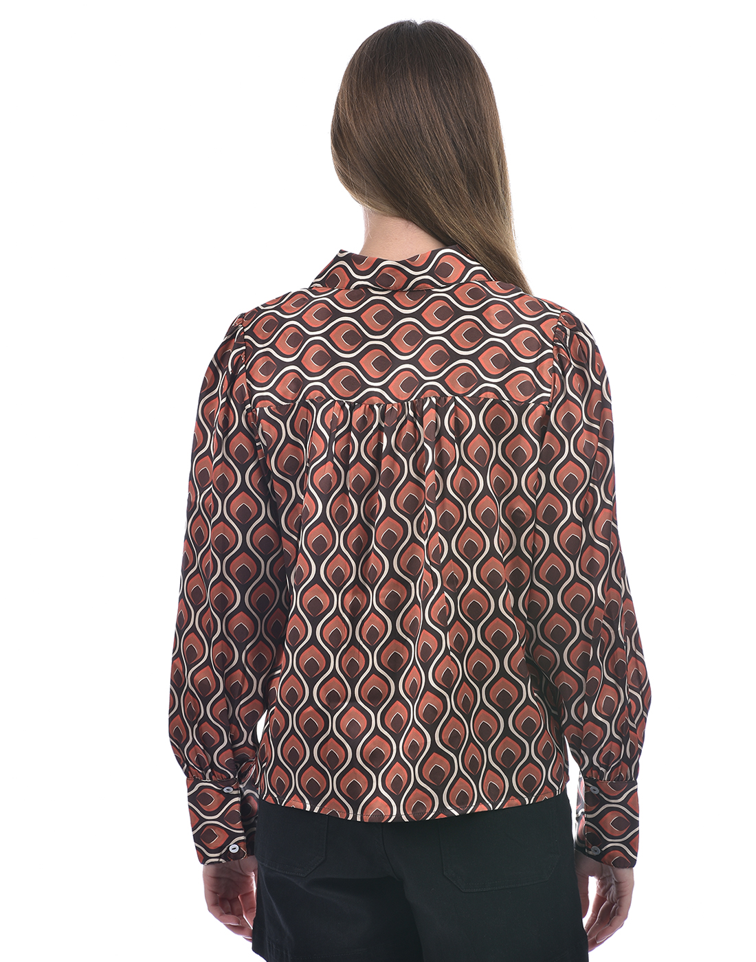 ONLY Women Printed Brown Shirt