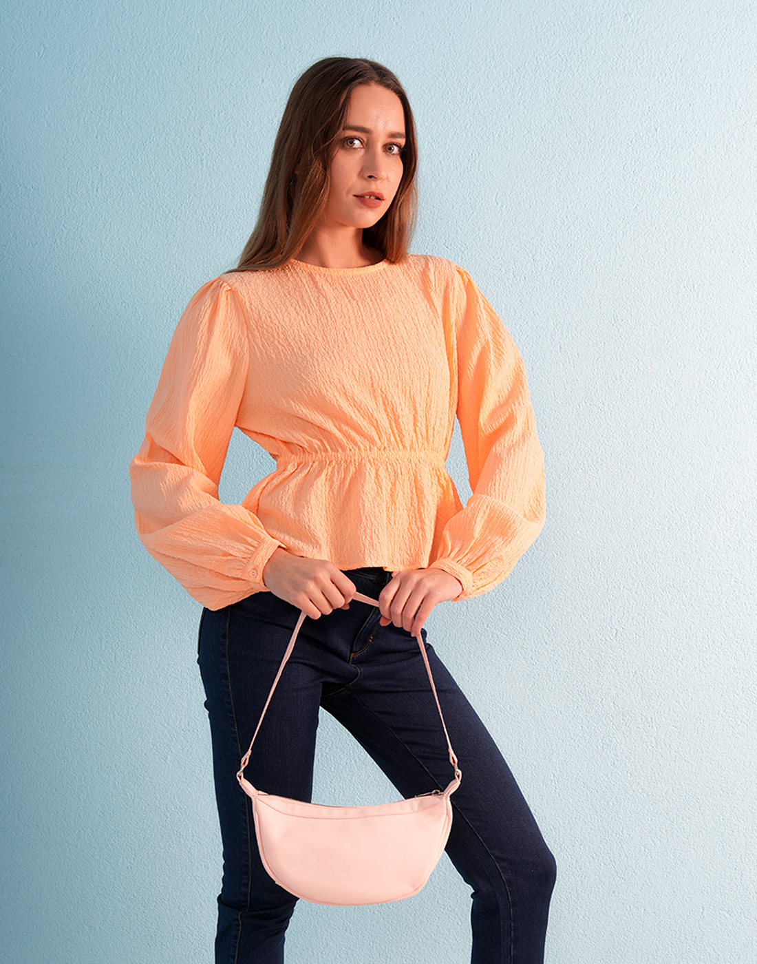 ONLY Women Solid Orange Top