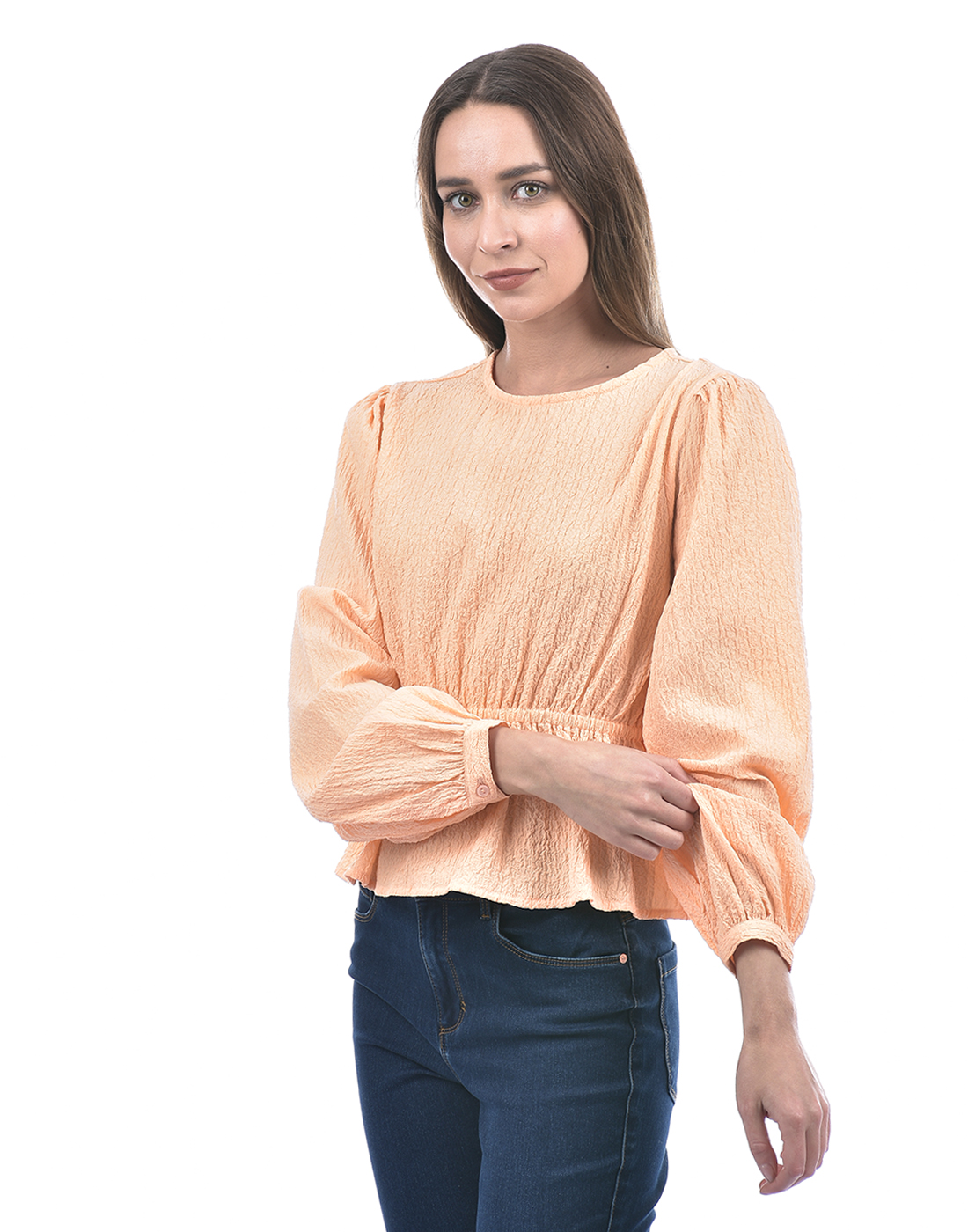 ONLY Women Solid Orange Top