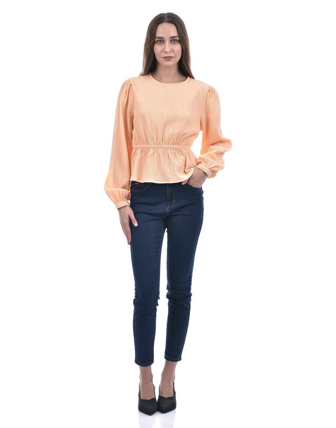 ONLY Women Solid Orange Top